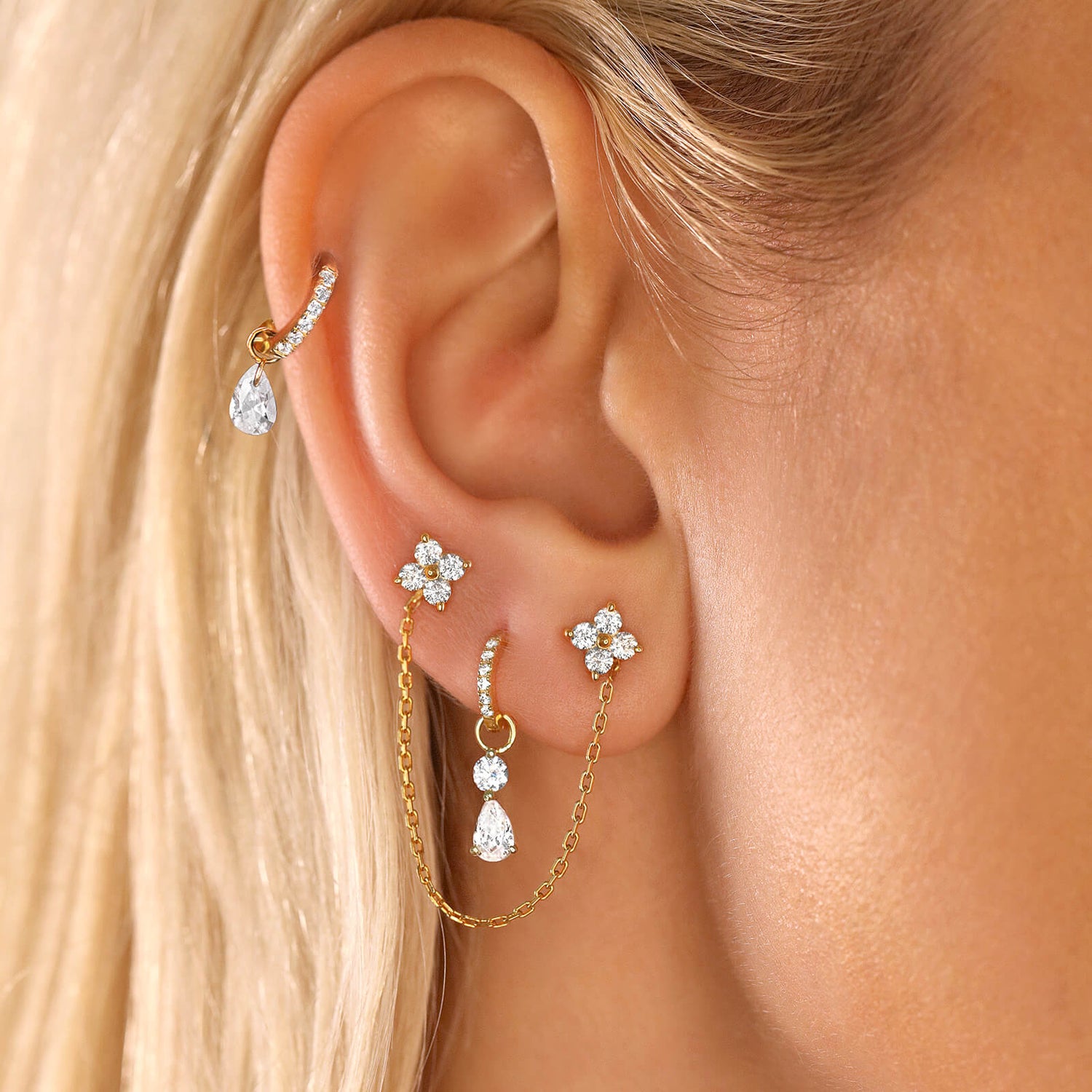 Double Wisteria Stud Earrings