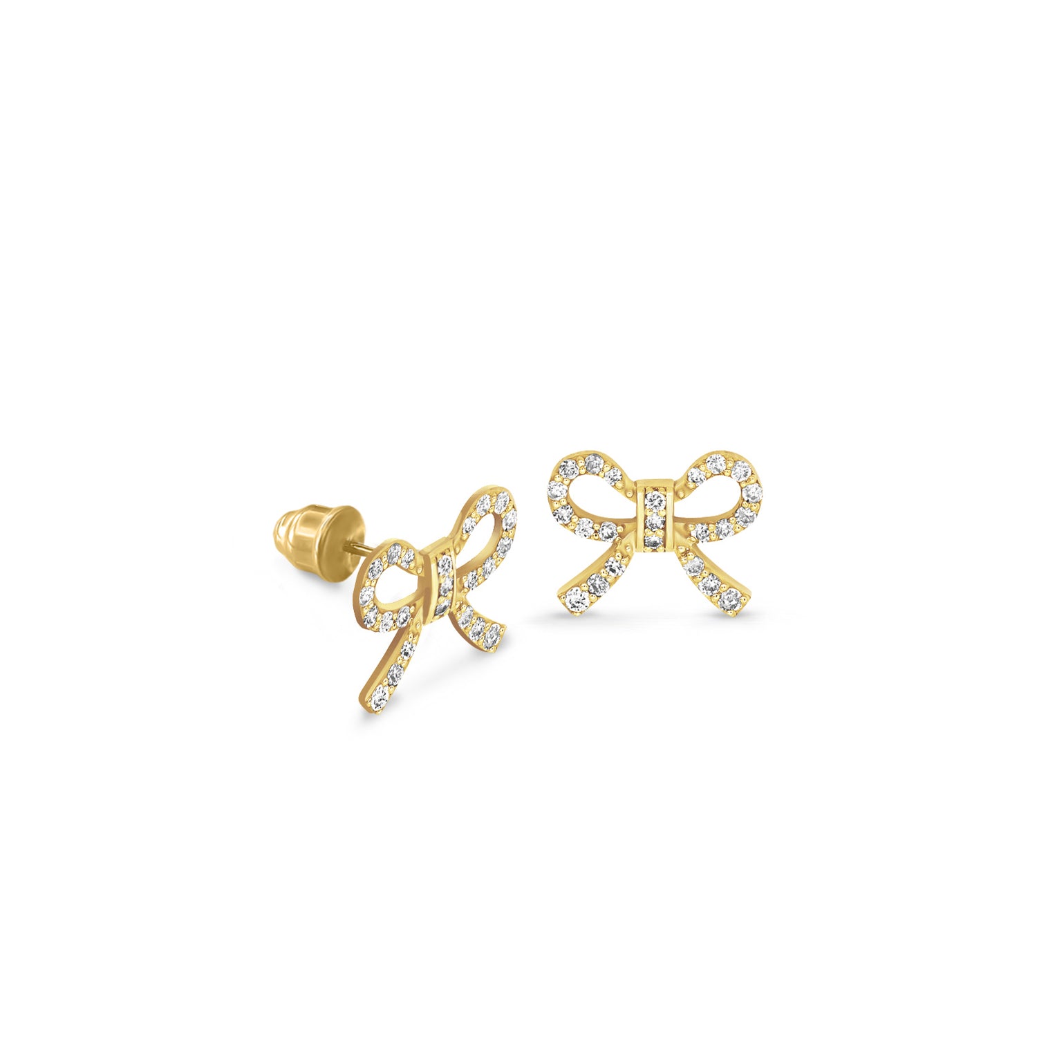 Diamond Bow Stud Earrings