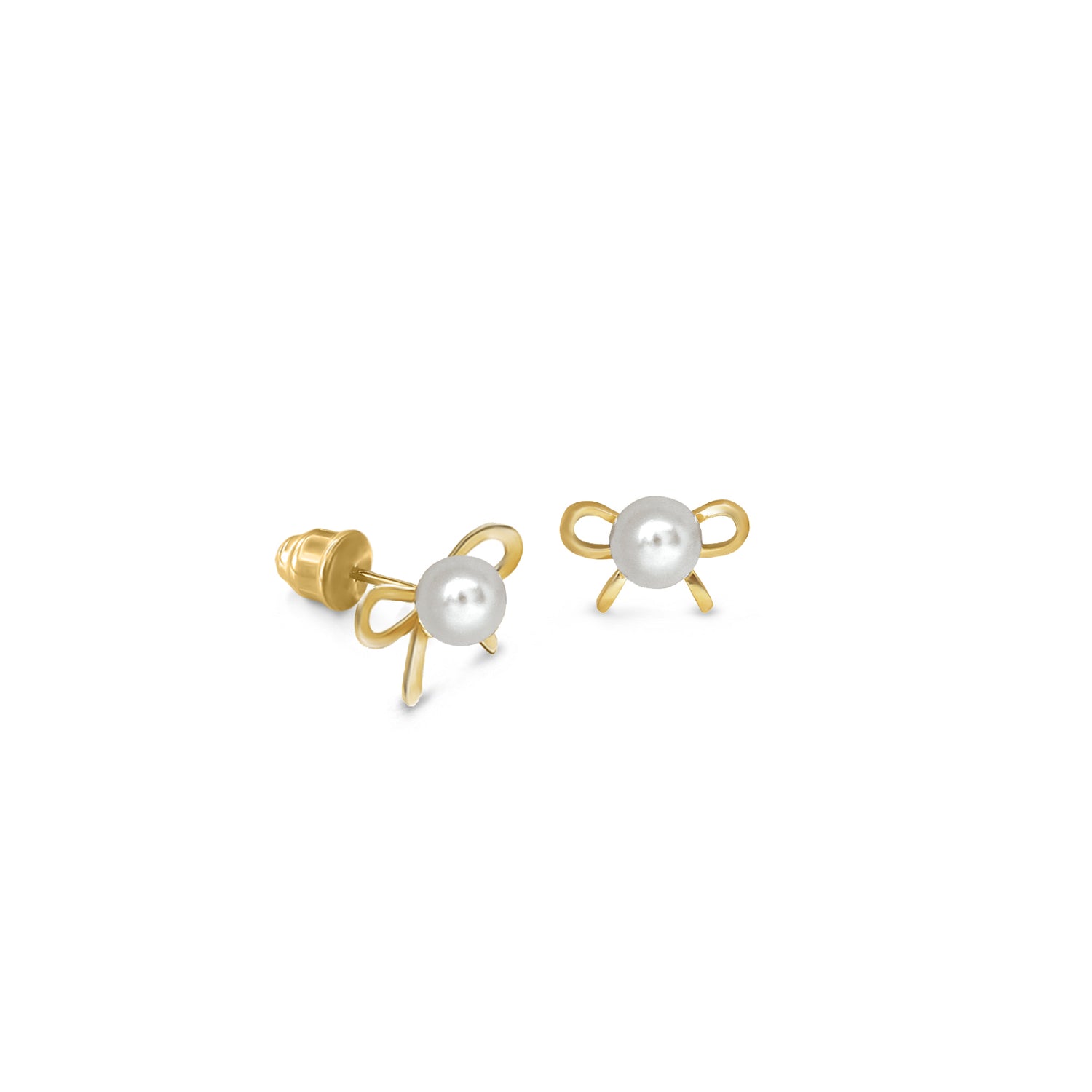 Bow with Pearl Stud Earrings