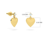 BABY EARRINGS DIAMOND STUD HANGING HEART