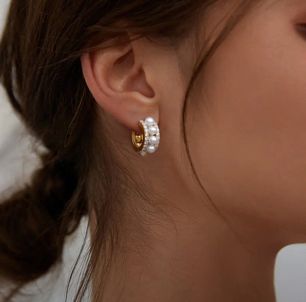 Celeste Hoop Huggie Earrings