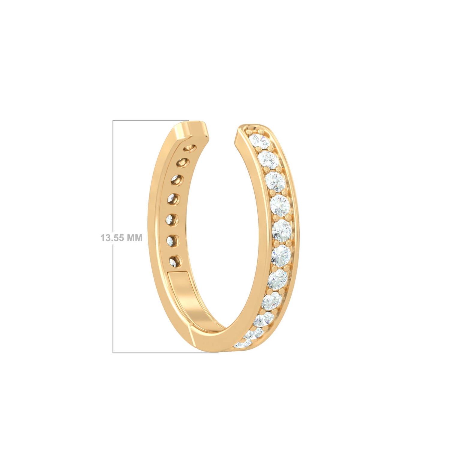 Single Diamond Line Cuff Earring