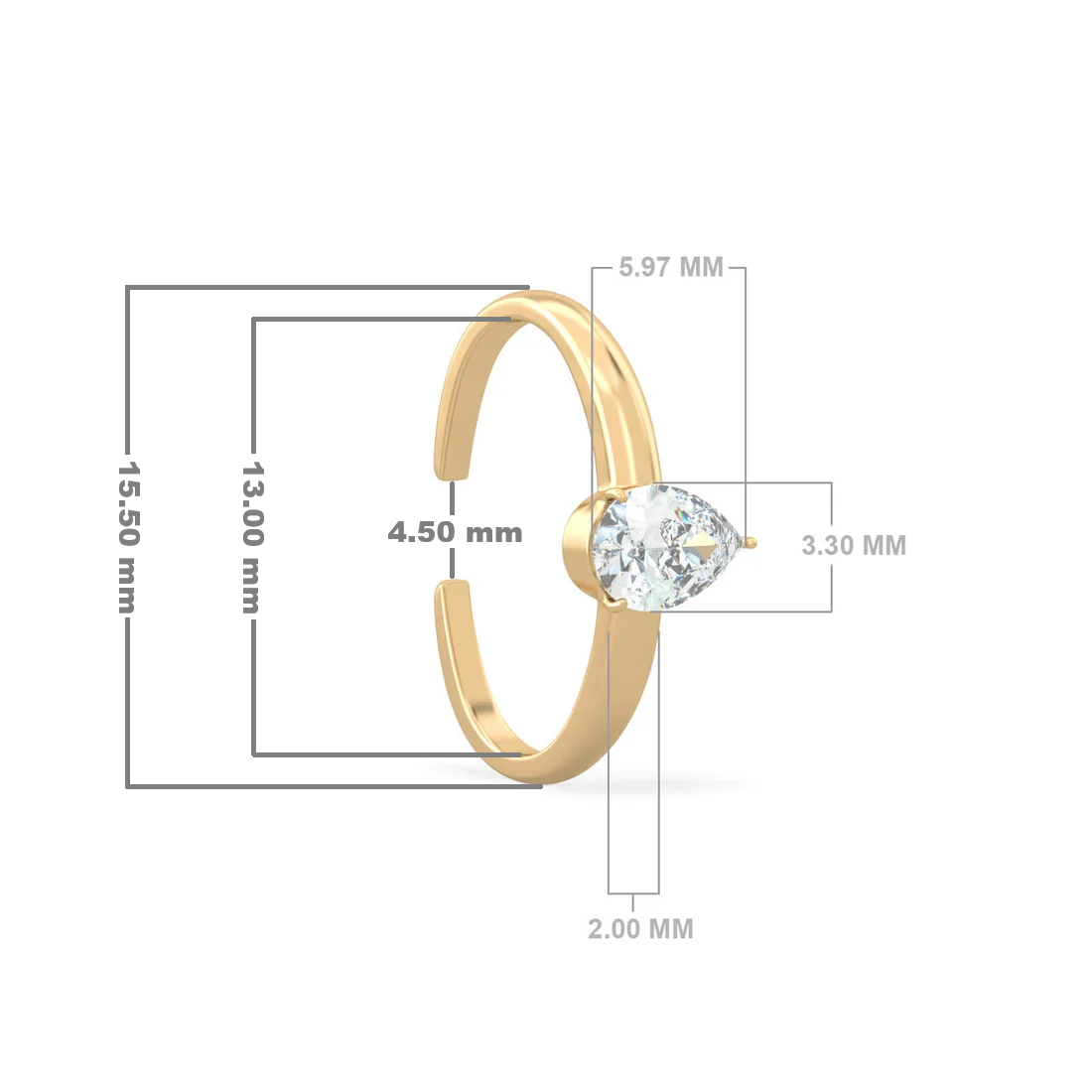 Orecchino a clip con diamante solitario