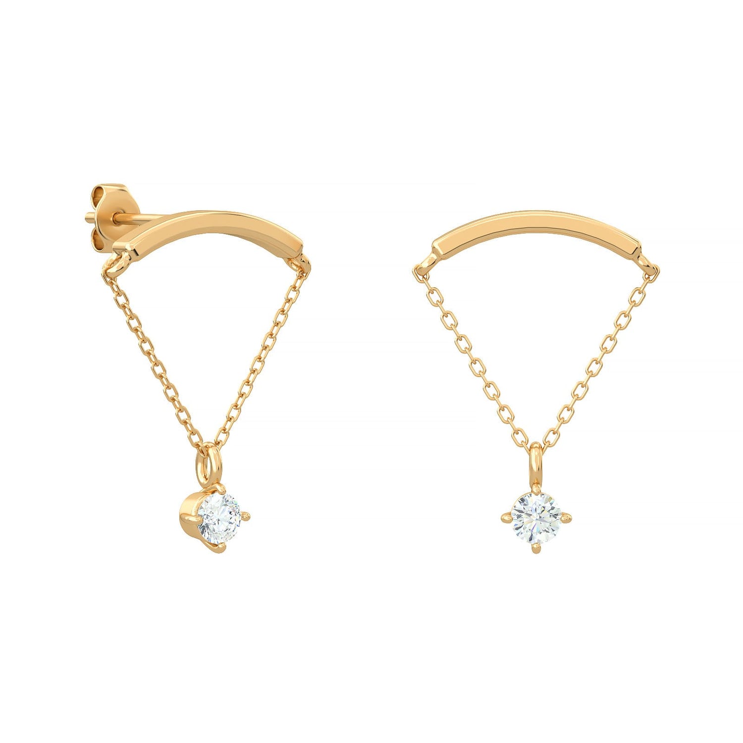 Floating Triangle Earrings