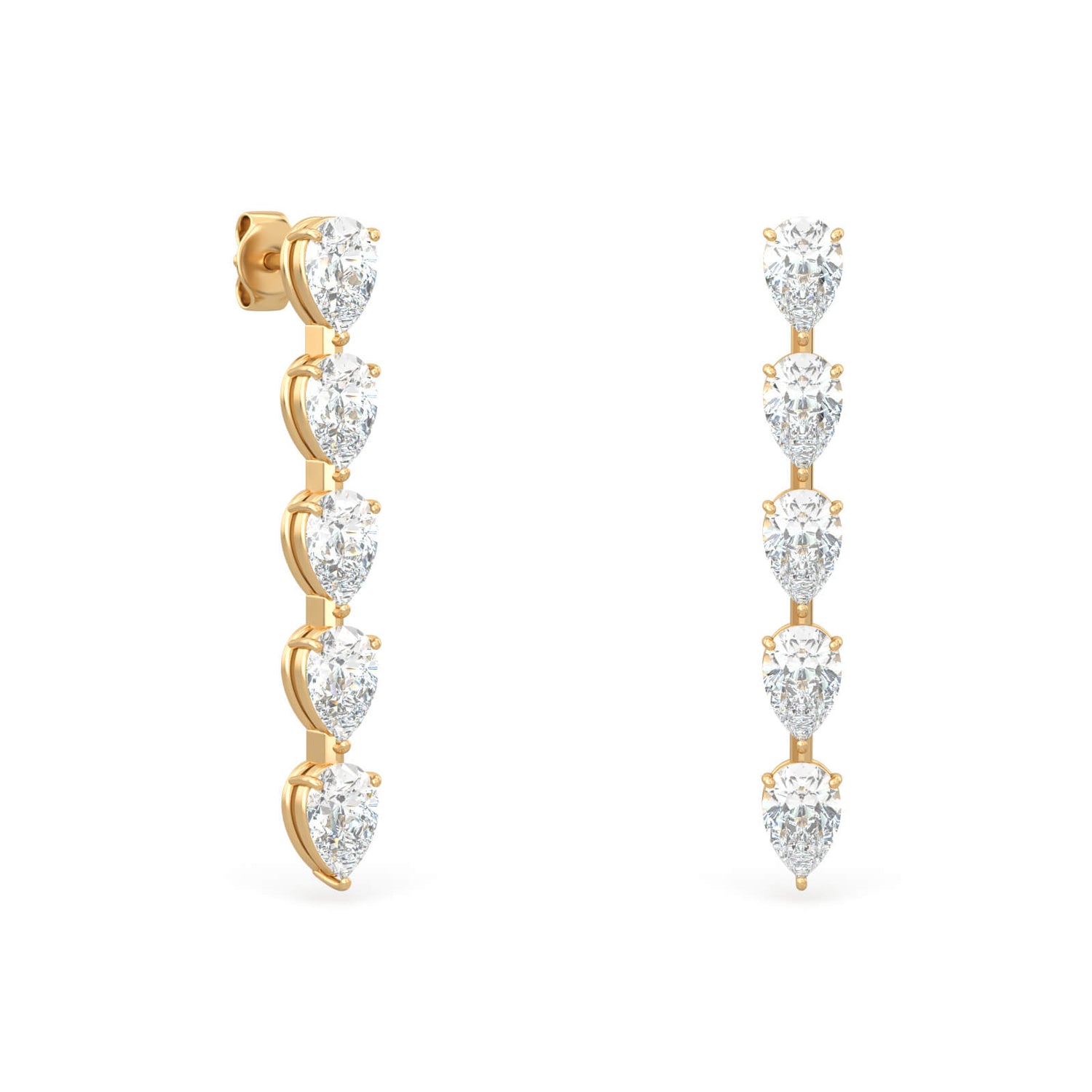 Long Grand Kelly Stud Earrings