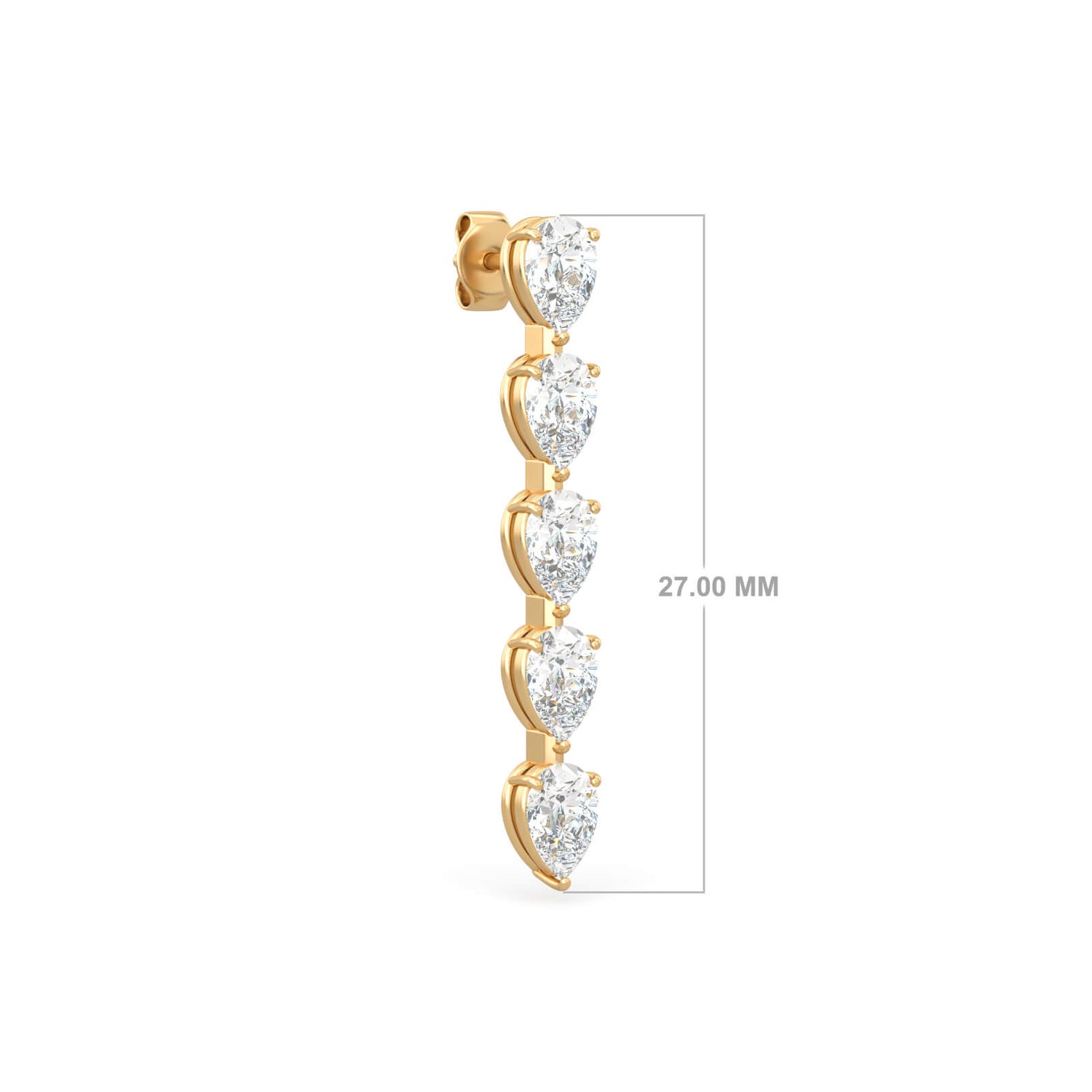 Long Grand Kelly Stud Earrings