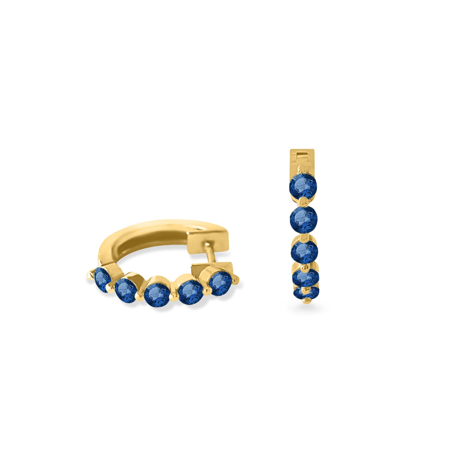 Precious Stone Huggie Hoop Earrings