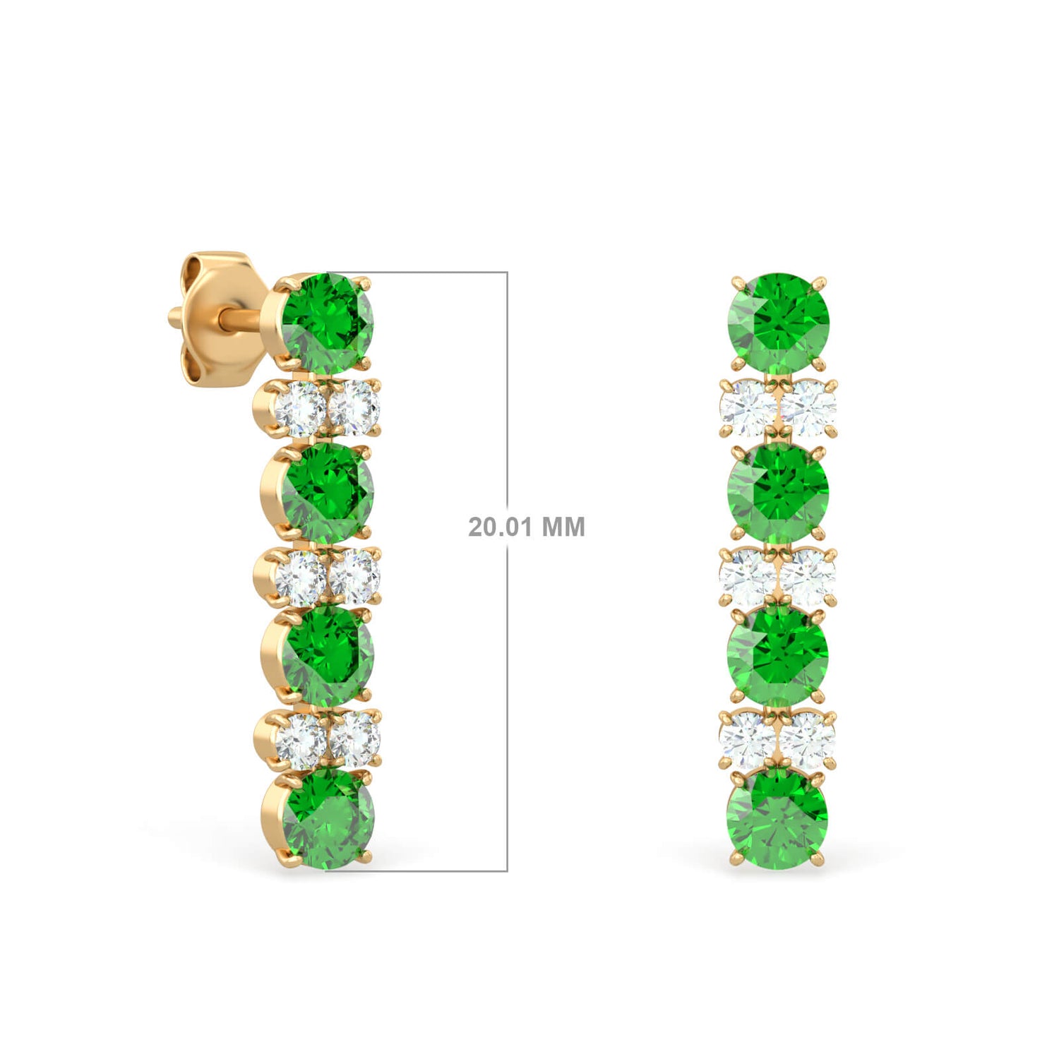 Tall Jade Stud Earrings