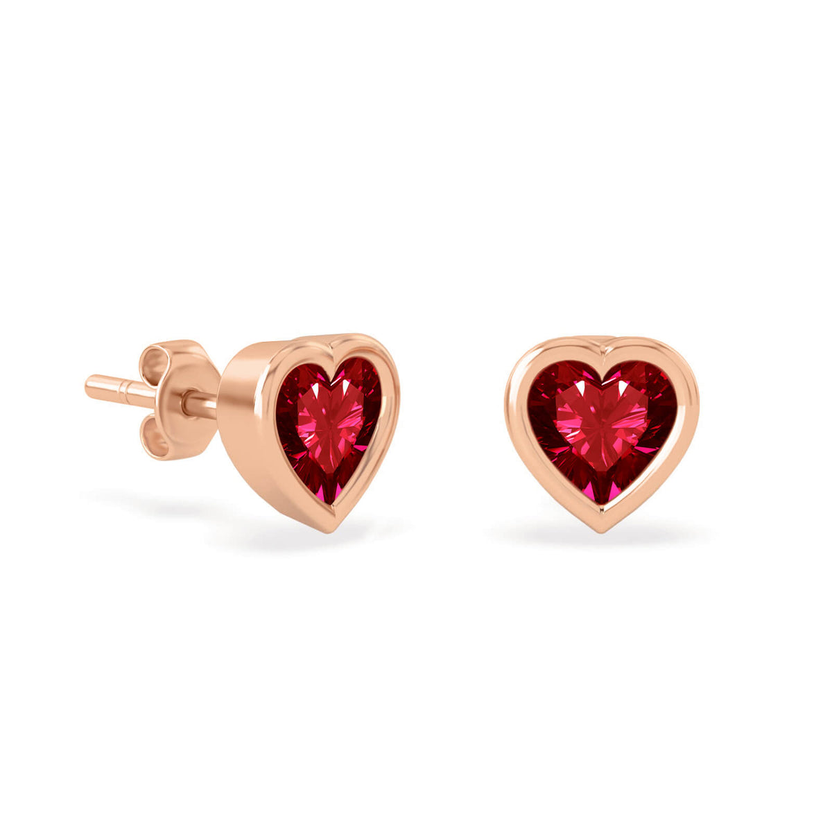Heartbeat Stud Earrings, solid 18K gold, by Aquae Jewels