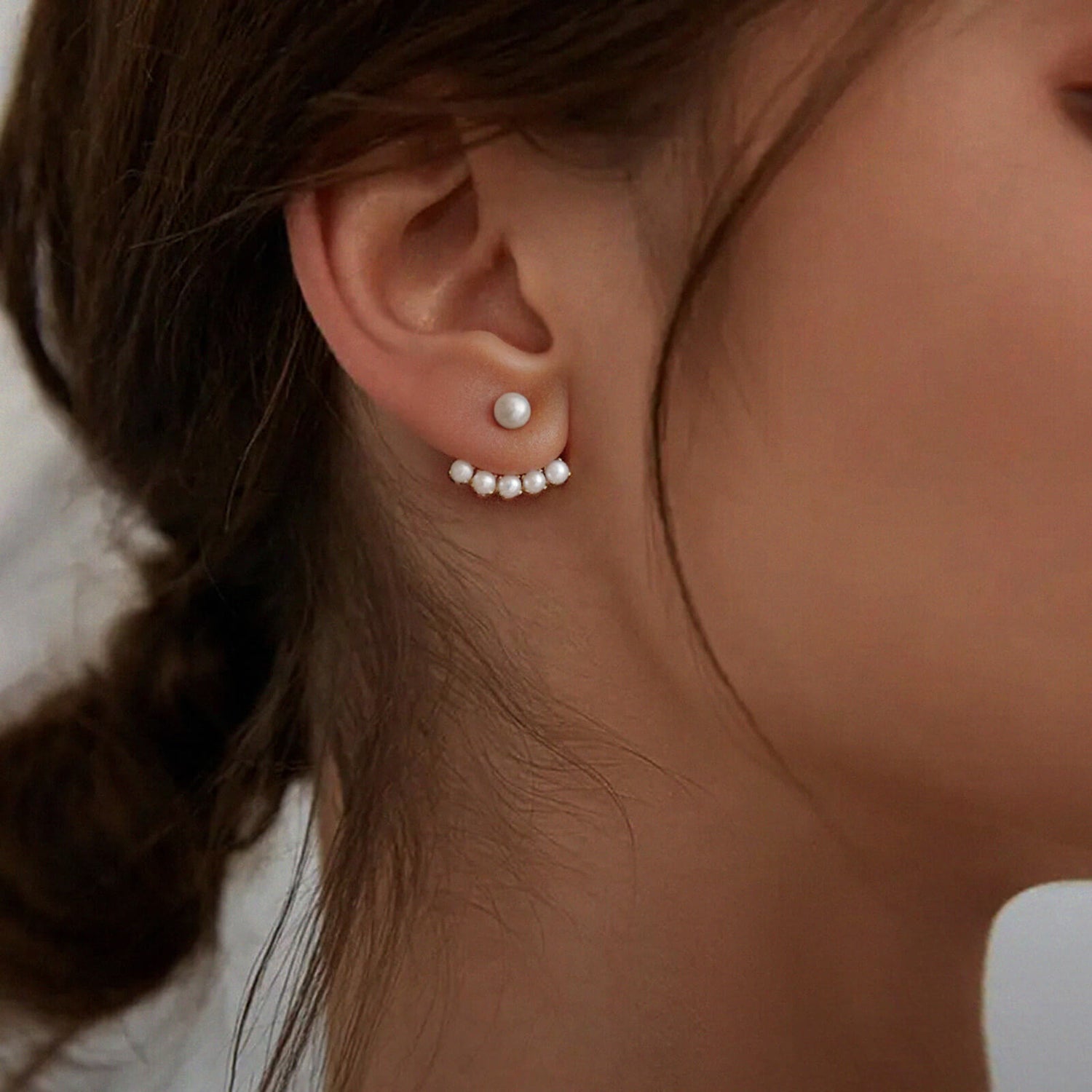 Mingle Full Pearls Stud Earrings