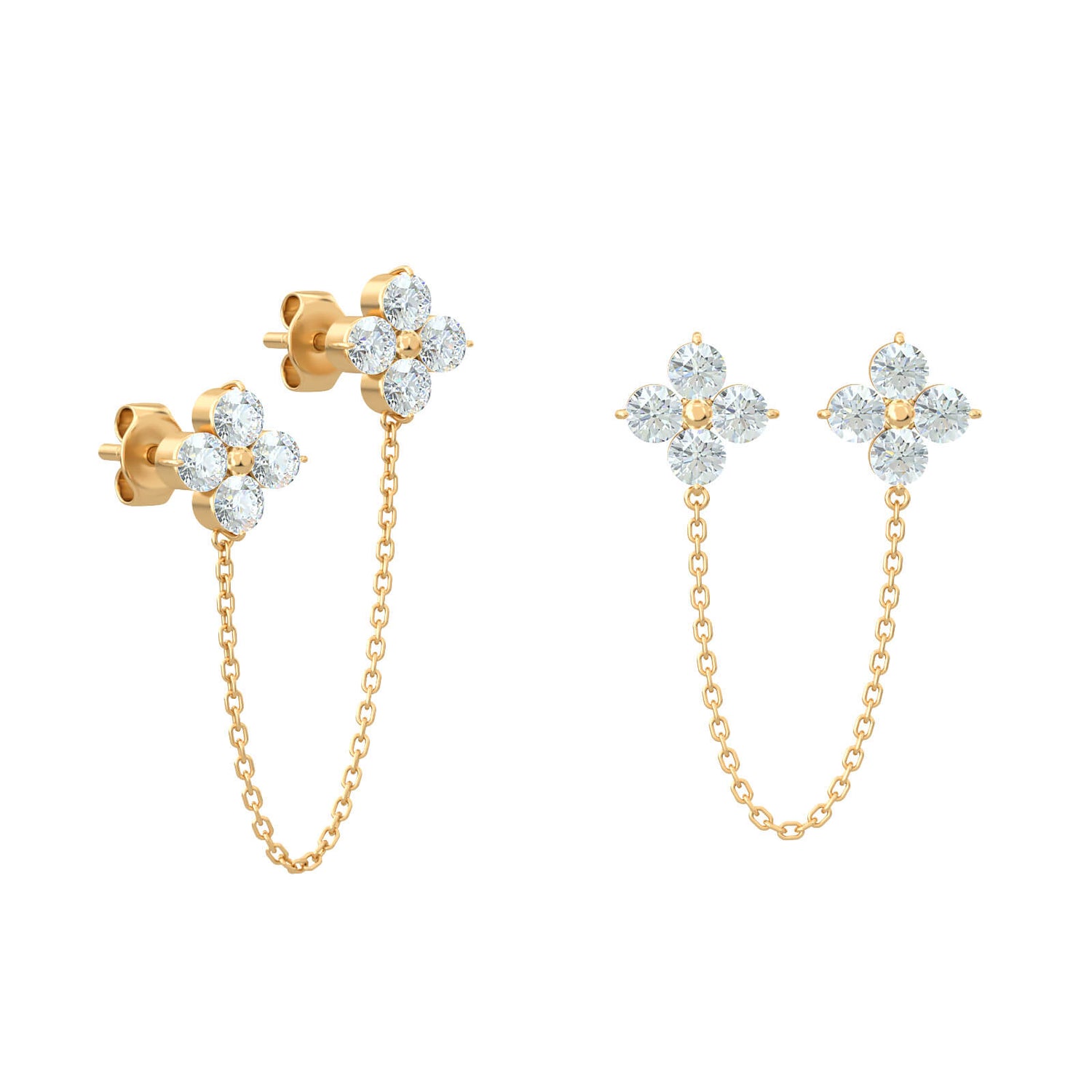 Double Wisteria Stud Earrings