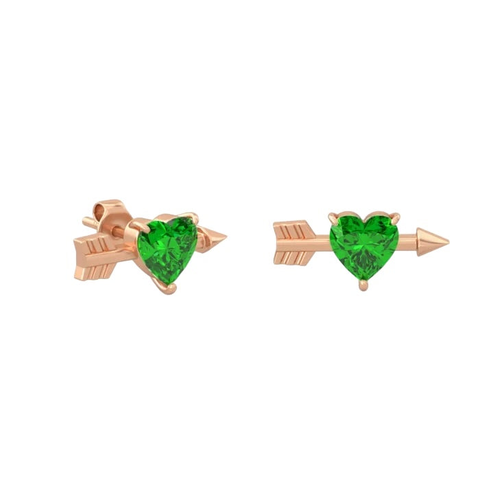 Cupidon Stud Earrings, solid 18K gold, by Aquae Jewels