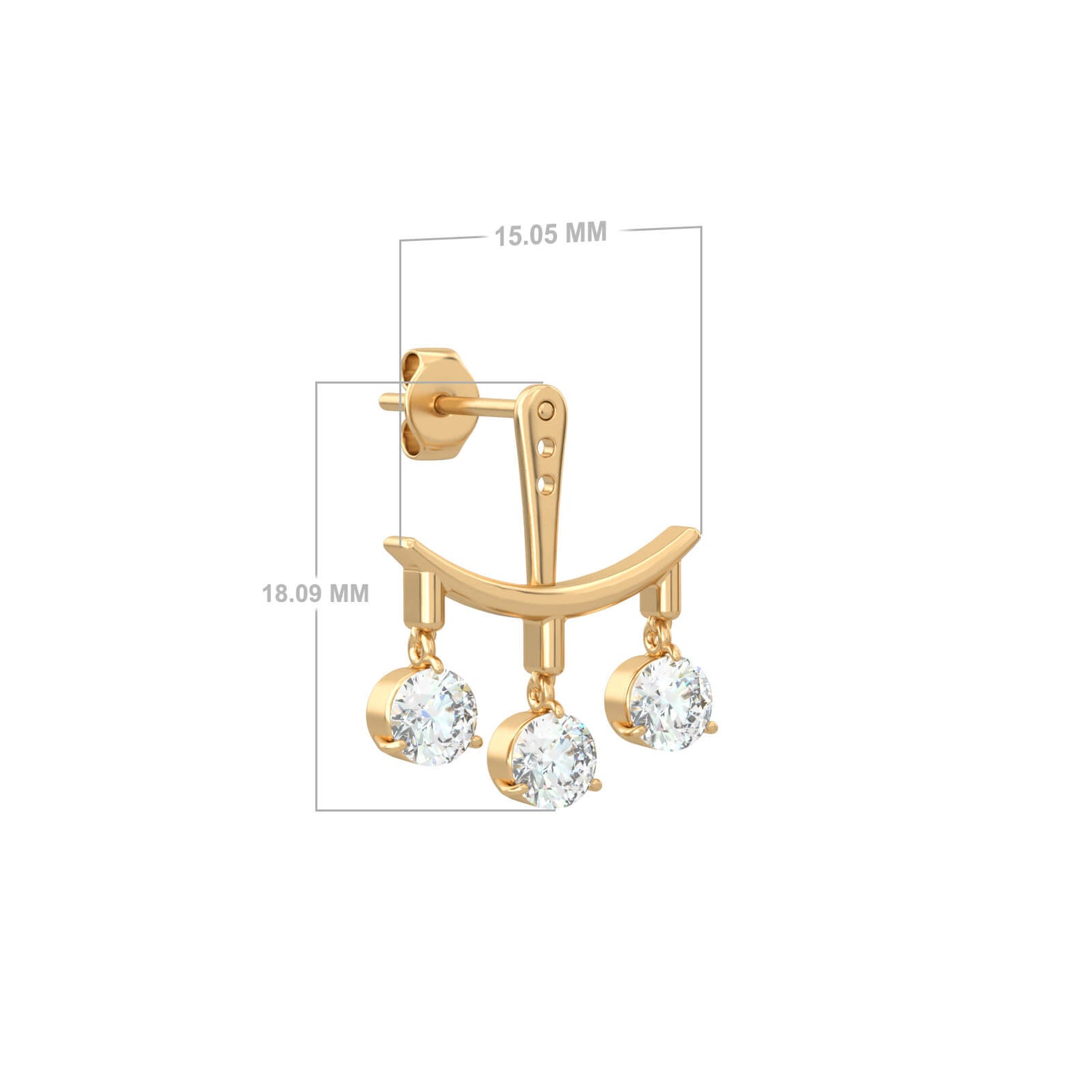 Solitaire Trilogy Stud Earrings