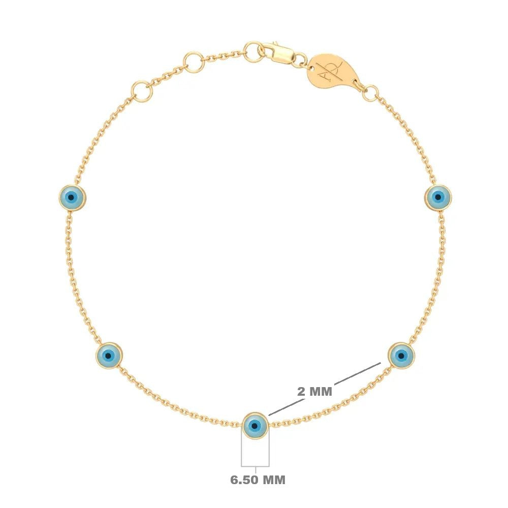 Evil Eye Constellation Bracelet, solid 18K gold, view 3 of 6
