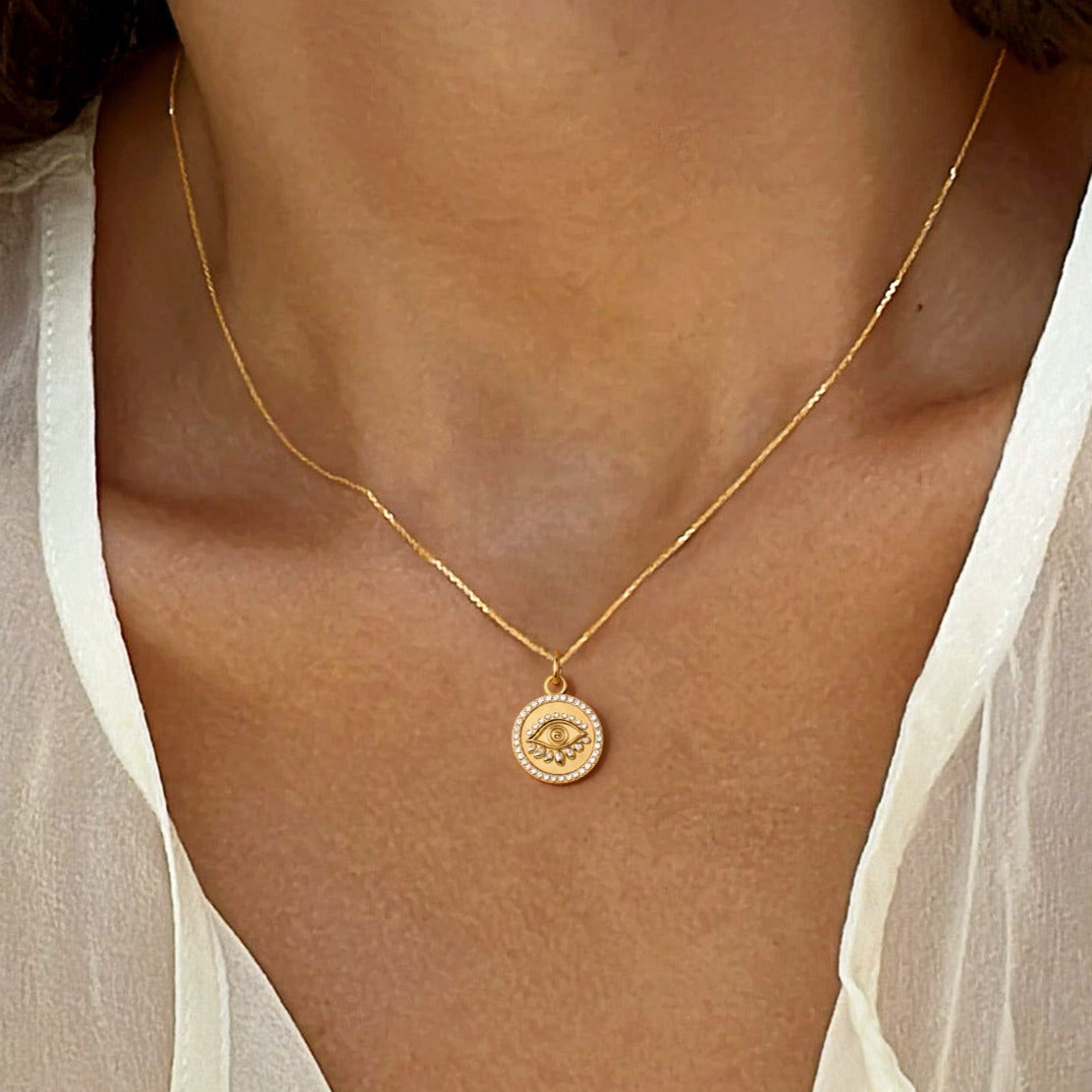 Evil Eye Medallion Necklace