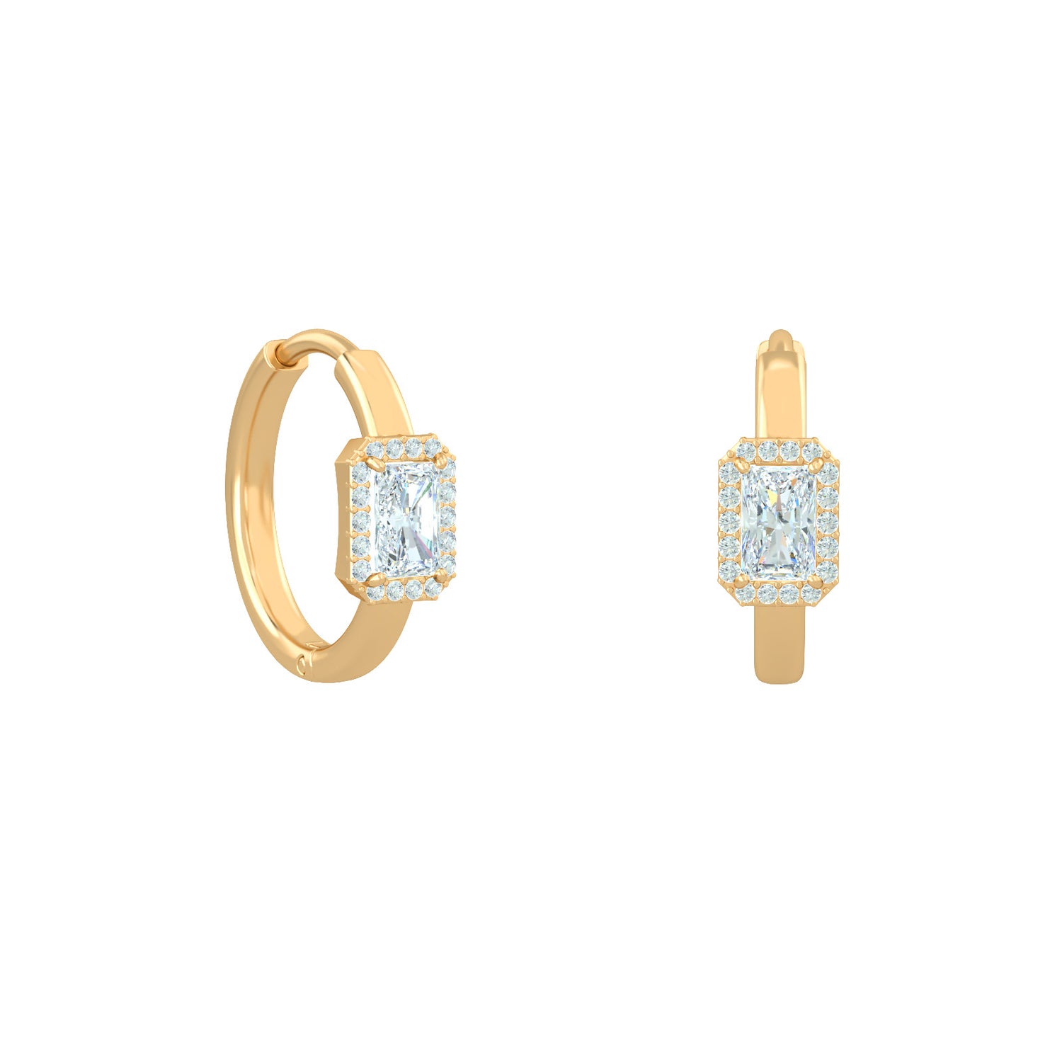Cleopatra Diamond Huggie Hoop Earrings