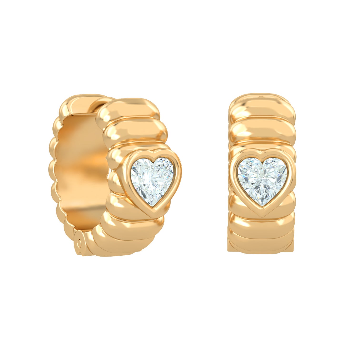 Hermes Heart Hoop Earrings