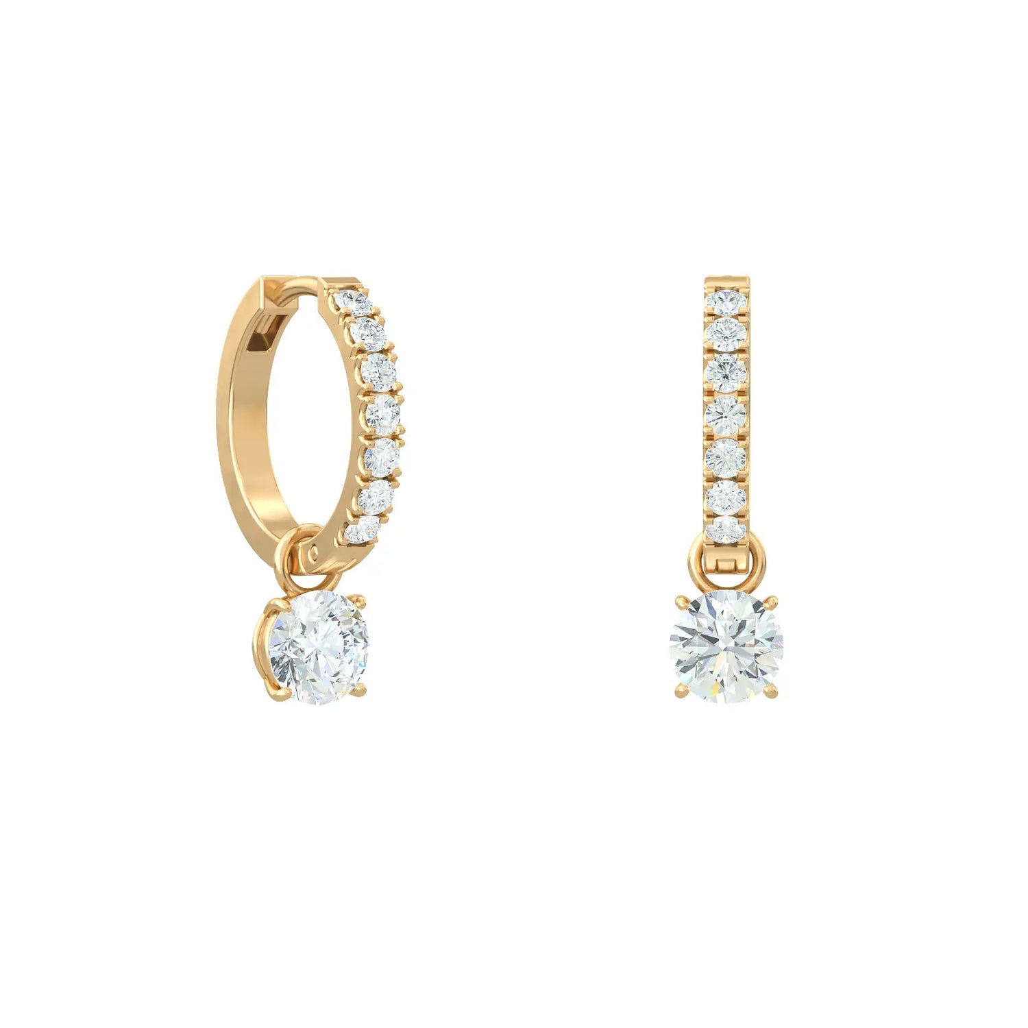 Solitaire Hoop Earrings