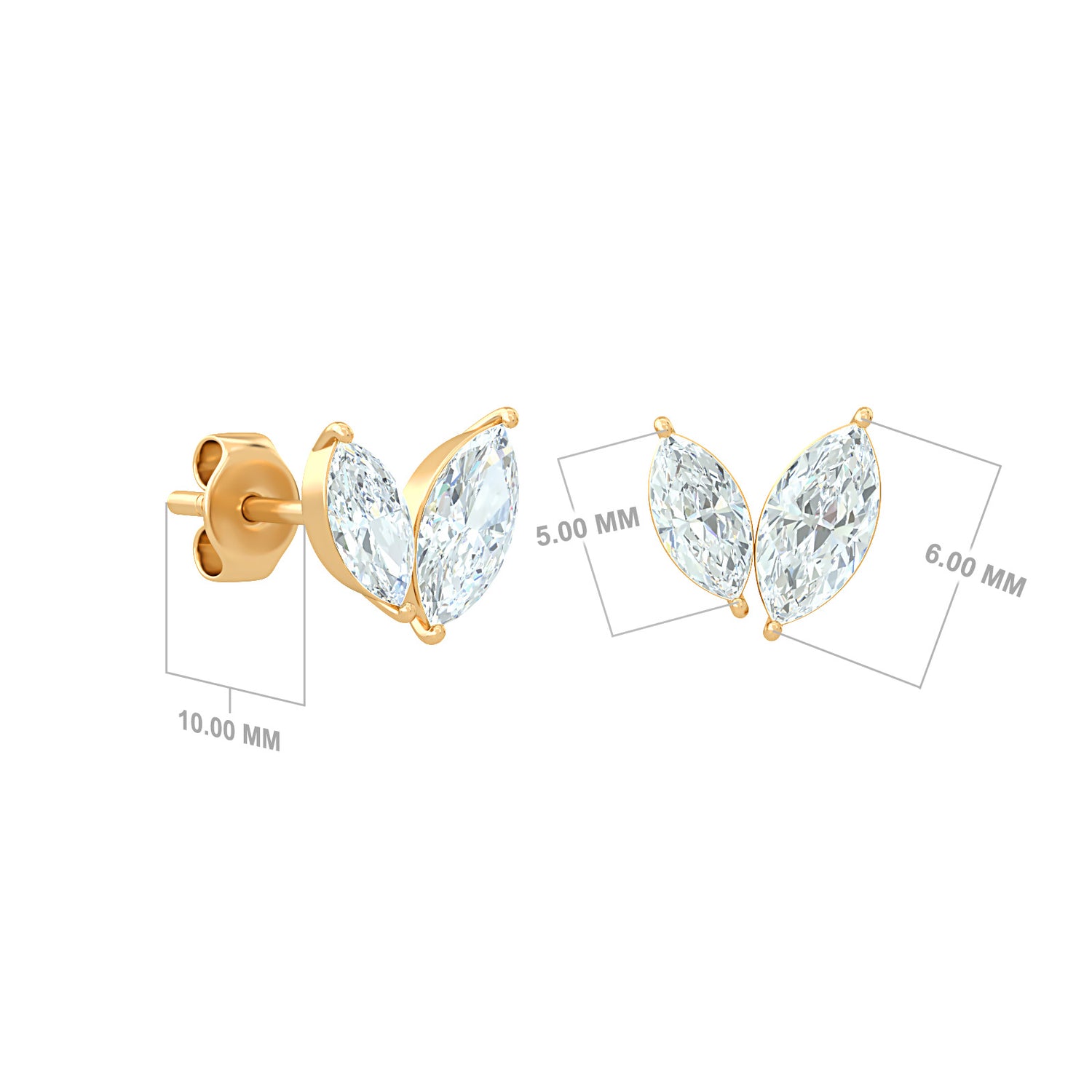 Dual Auriol Marquise Stud Earrings