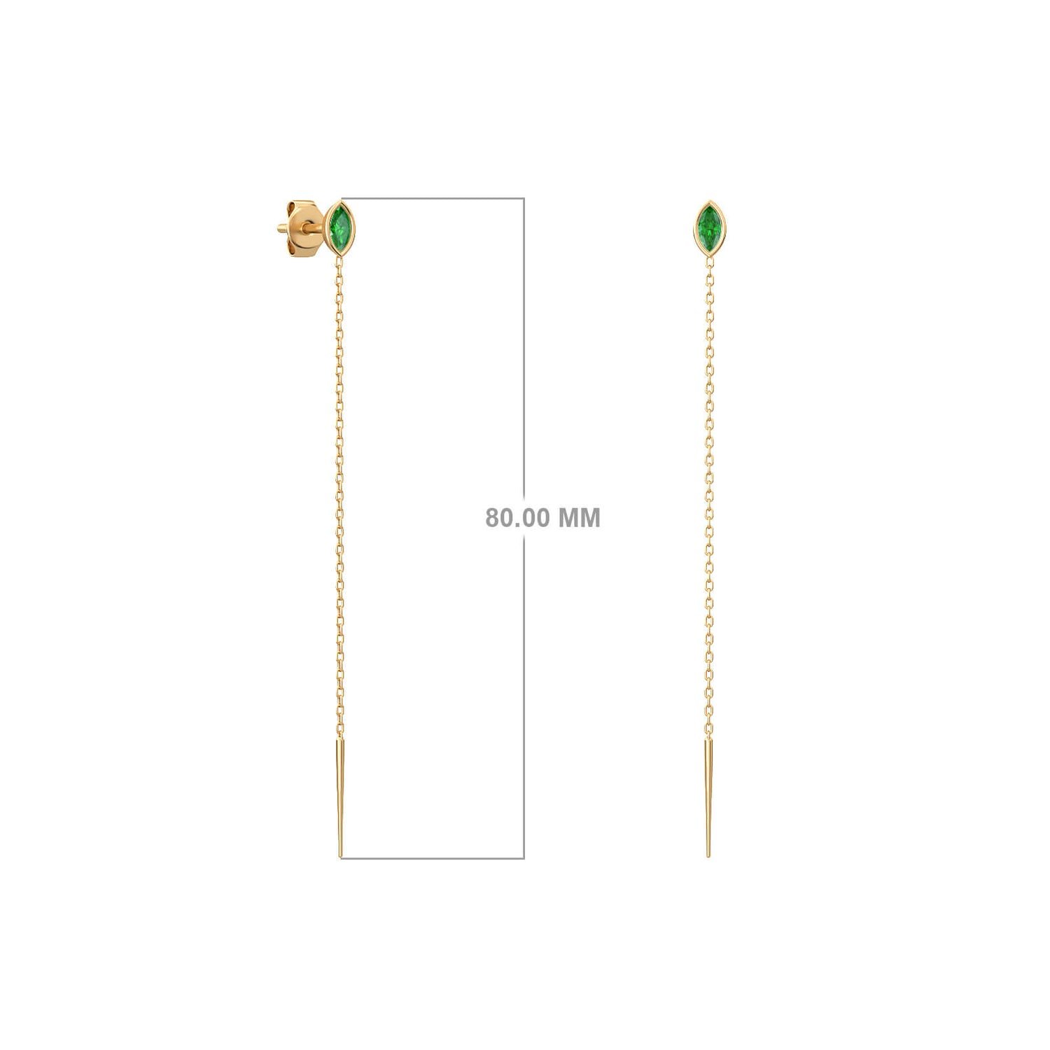 Threader Marquise Stud Earrings