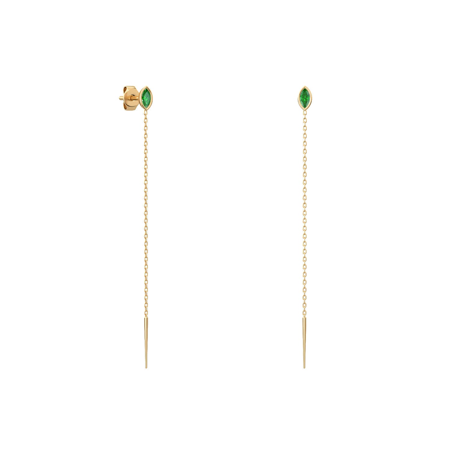 Threader Marquise Stud Earrings