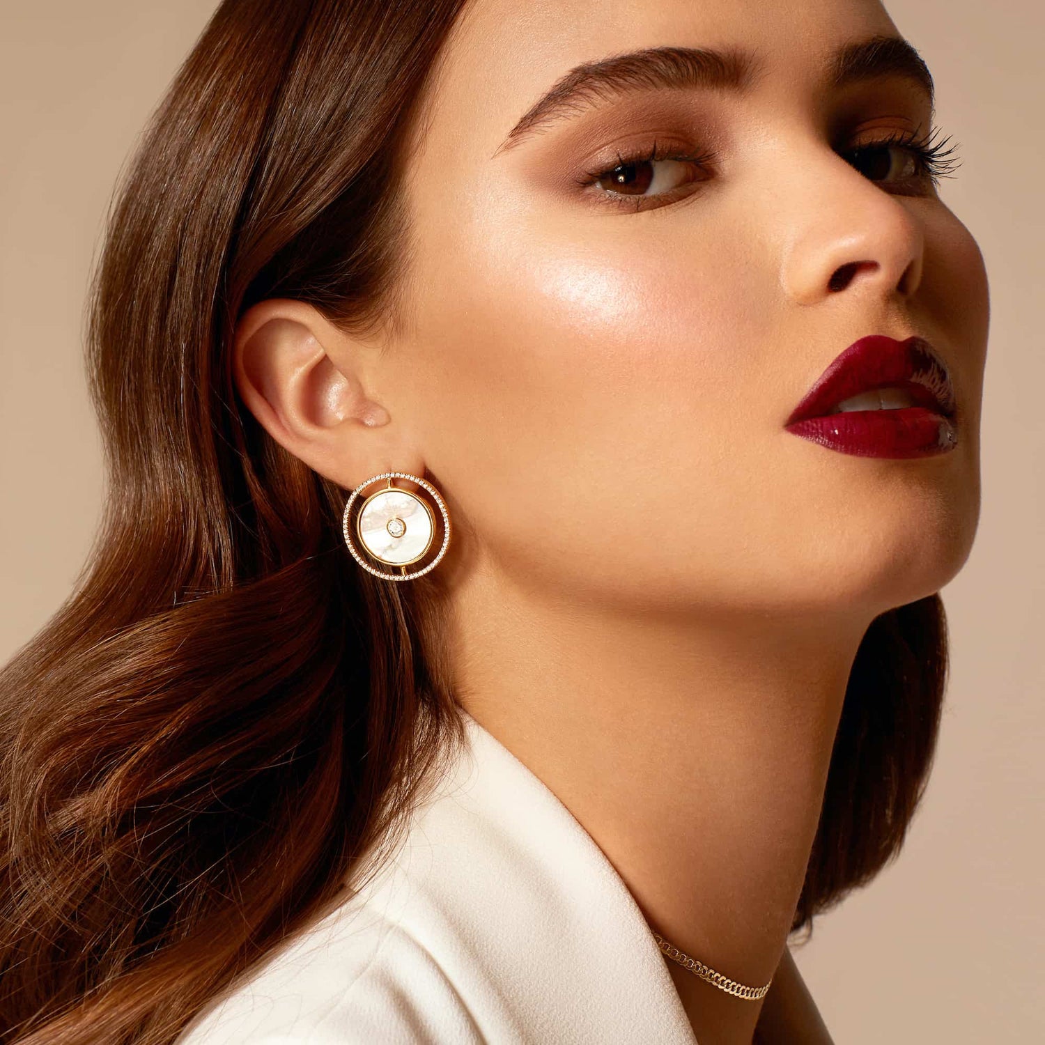 Earrings Pride Precious On Precious Stone 18K Gold And Diamonds