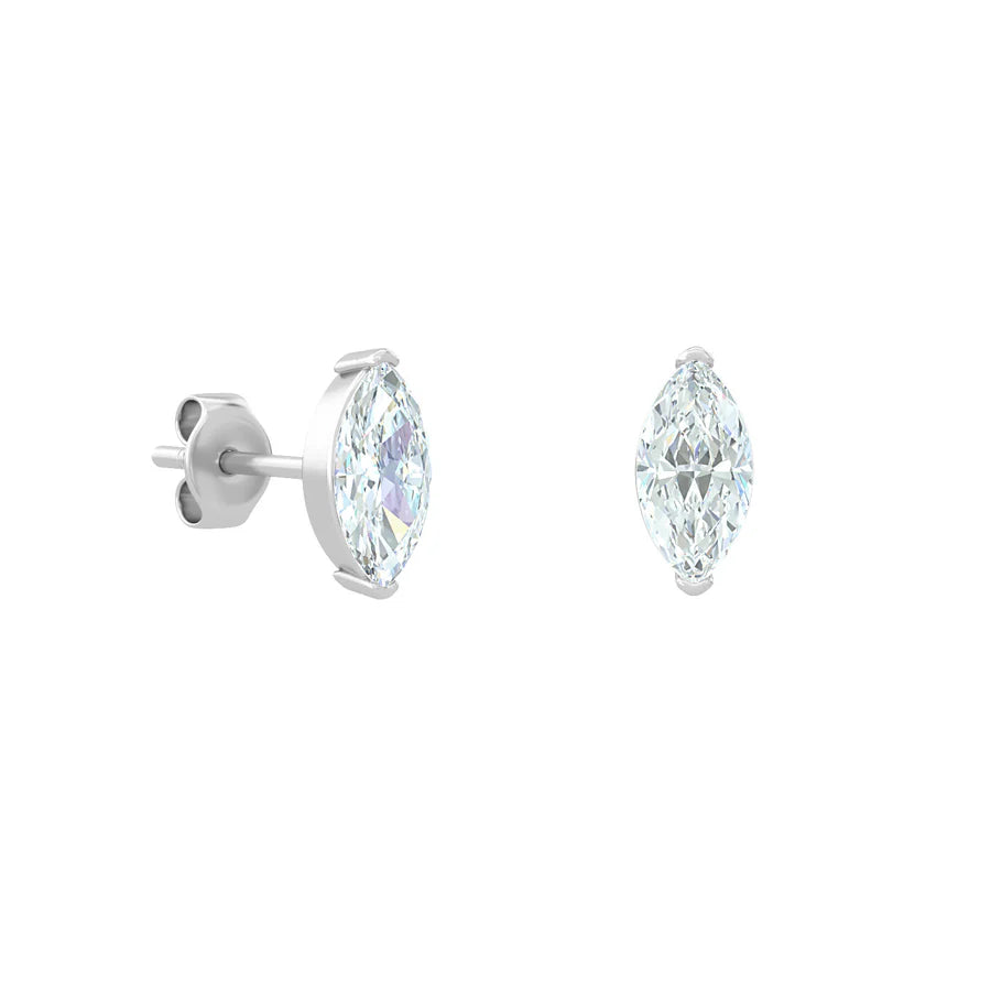 Pure Solitaire Stud Marquise Earrings