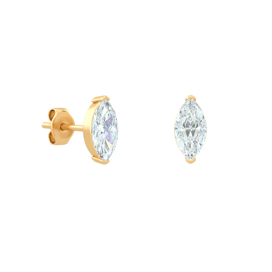 Pure Solitaire Stud Marquise Earrings