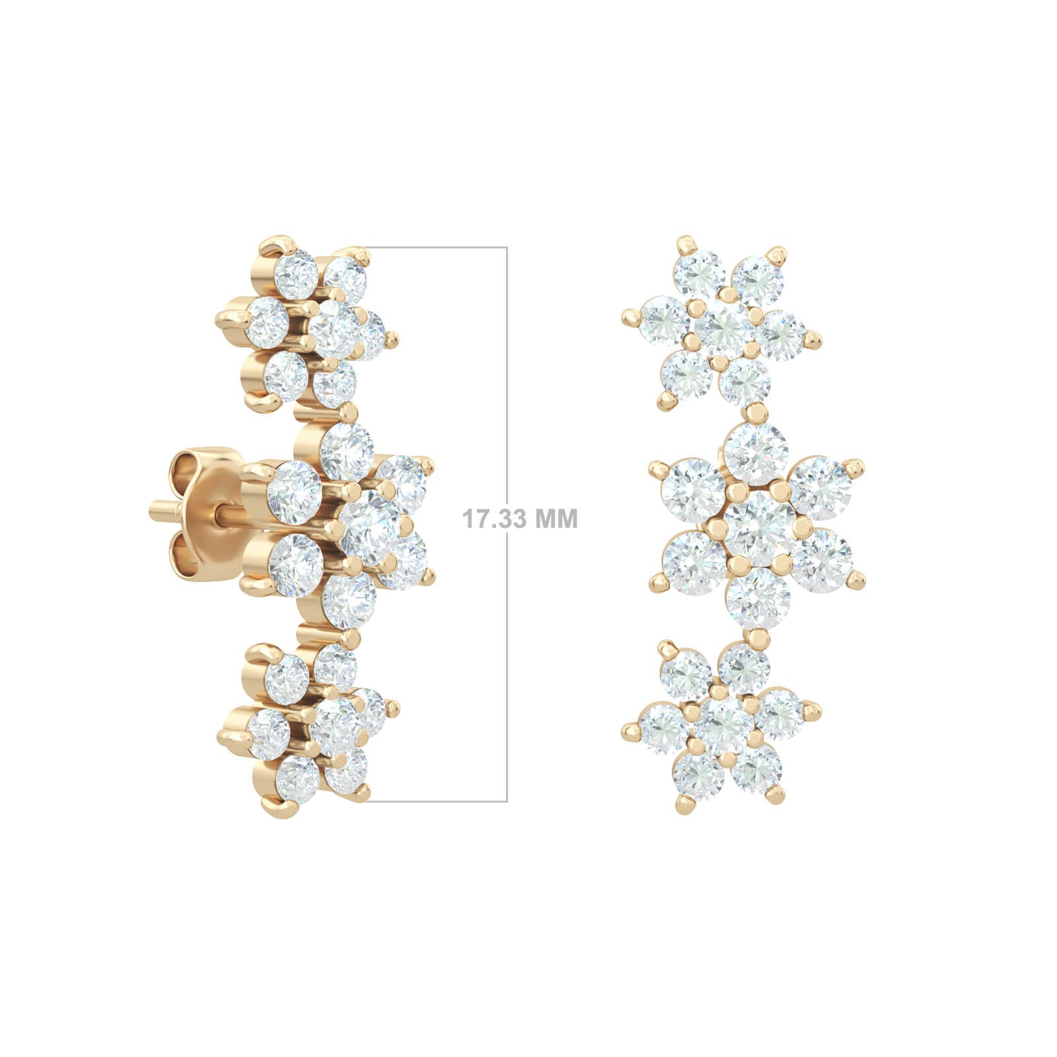 Triple Fairy Flower Earrings
