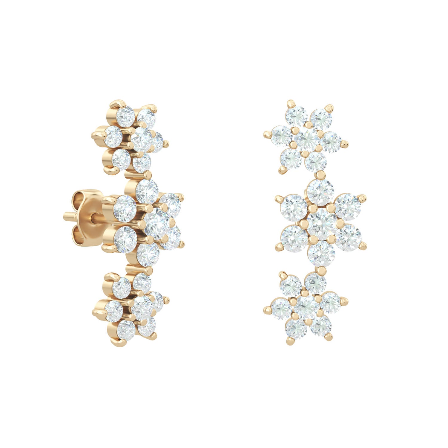 Triple Fairy Flower Earrings