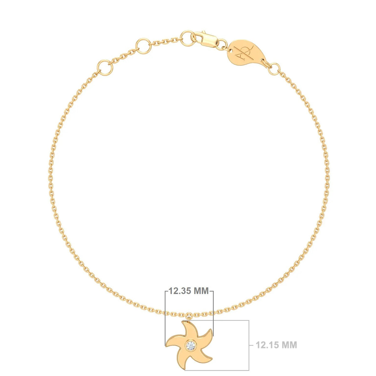 Diamond Starfish Bracelet – Étoile de Mer 0.05 ct / 2.40 g, solid 18K gold, view 3 of 4