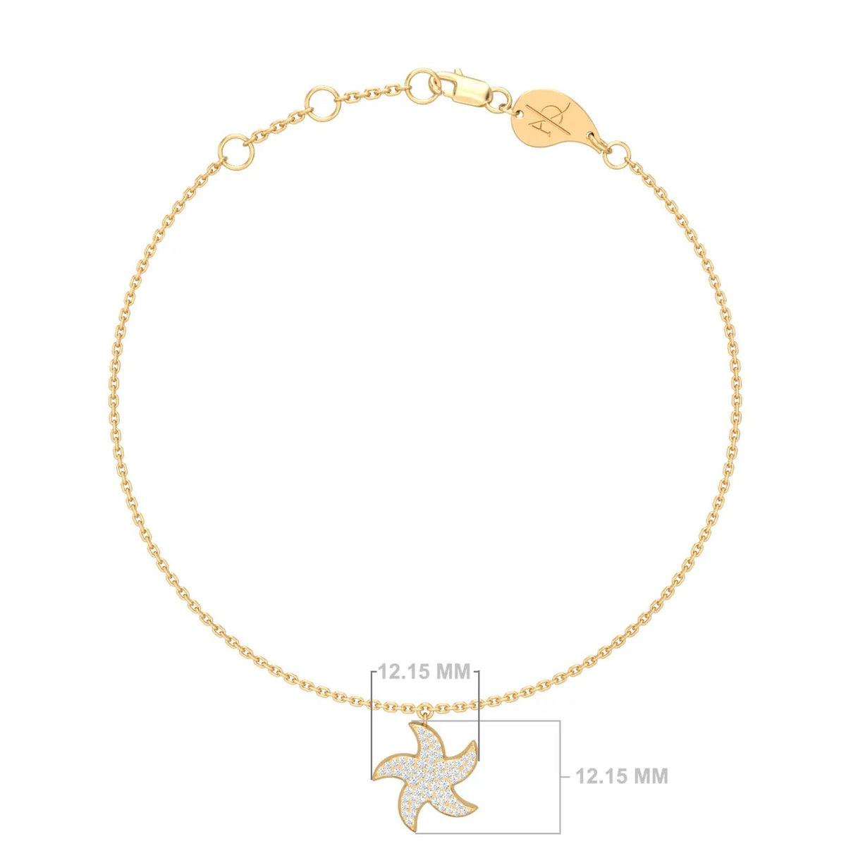 Diamond Starfish Bracelet – Étoile de Mer 0.25 ct / 2.45 g, solid 18K gold, view 3 of 4