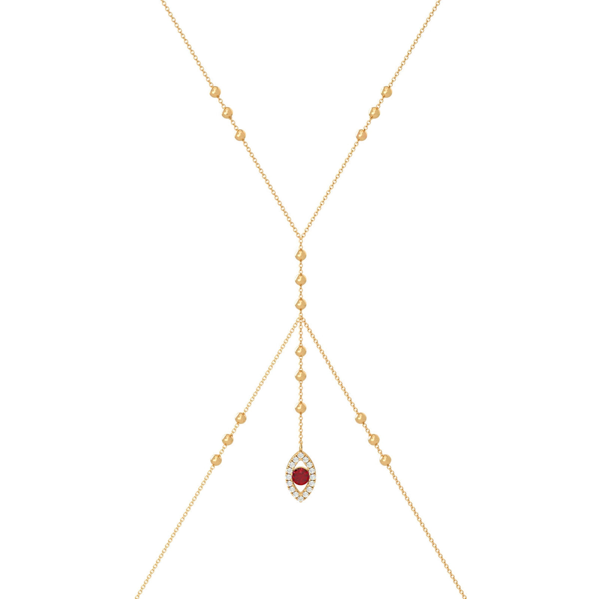 Evil Eye Body Chain -Yellow gold- Aquae Jewels - Exquisite Jewelry