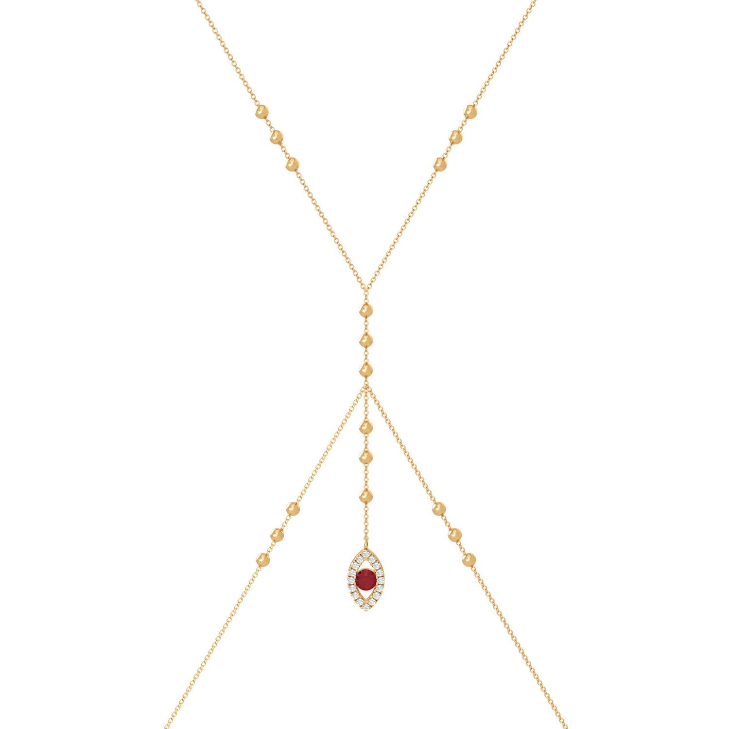 Evil Eye Body Chain -Yellow gold- Aquae Jewels - Exquisite Jewelry