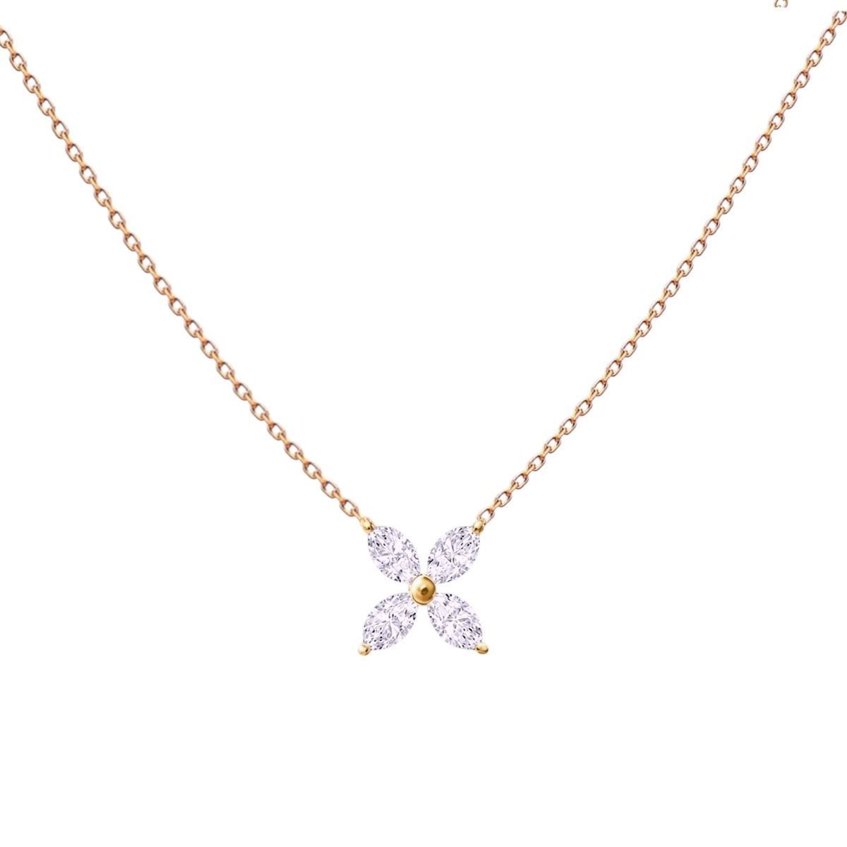 Diamond Flower Pendant Necklace – Filipina, solid 18K gold, view 6 of 9