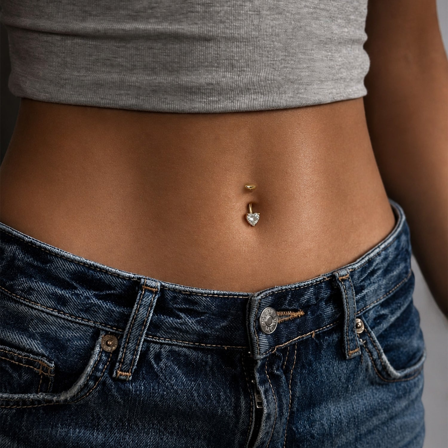 Floater Barbell Heart Belly Button