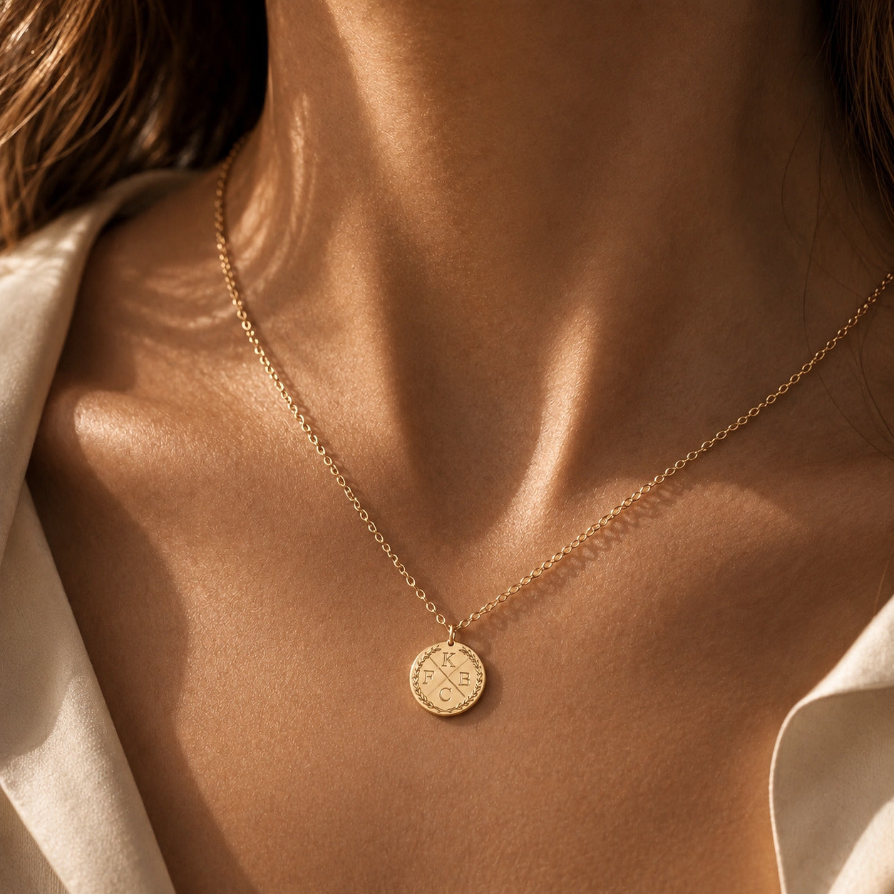 Four-Letters Initial Medal Necklace