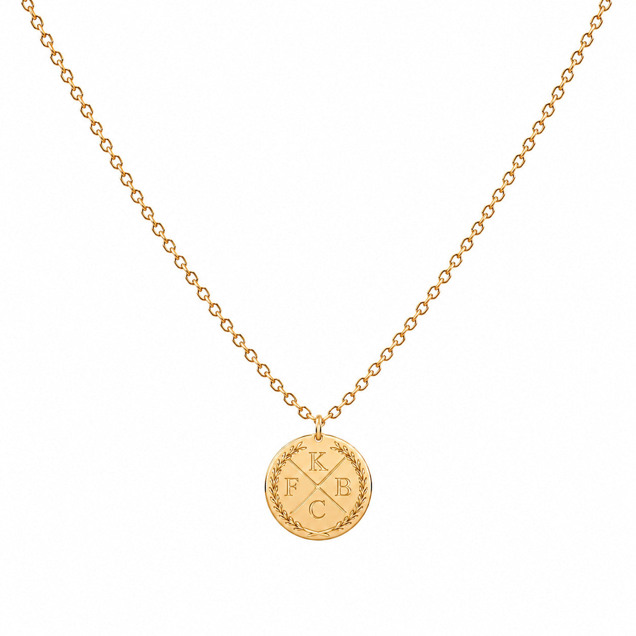 Four-Letters Initial Medal Necklace