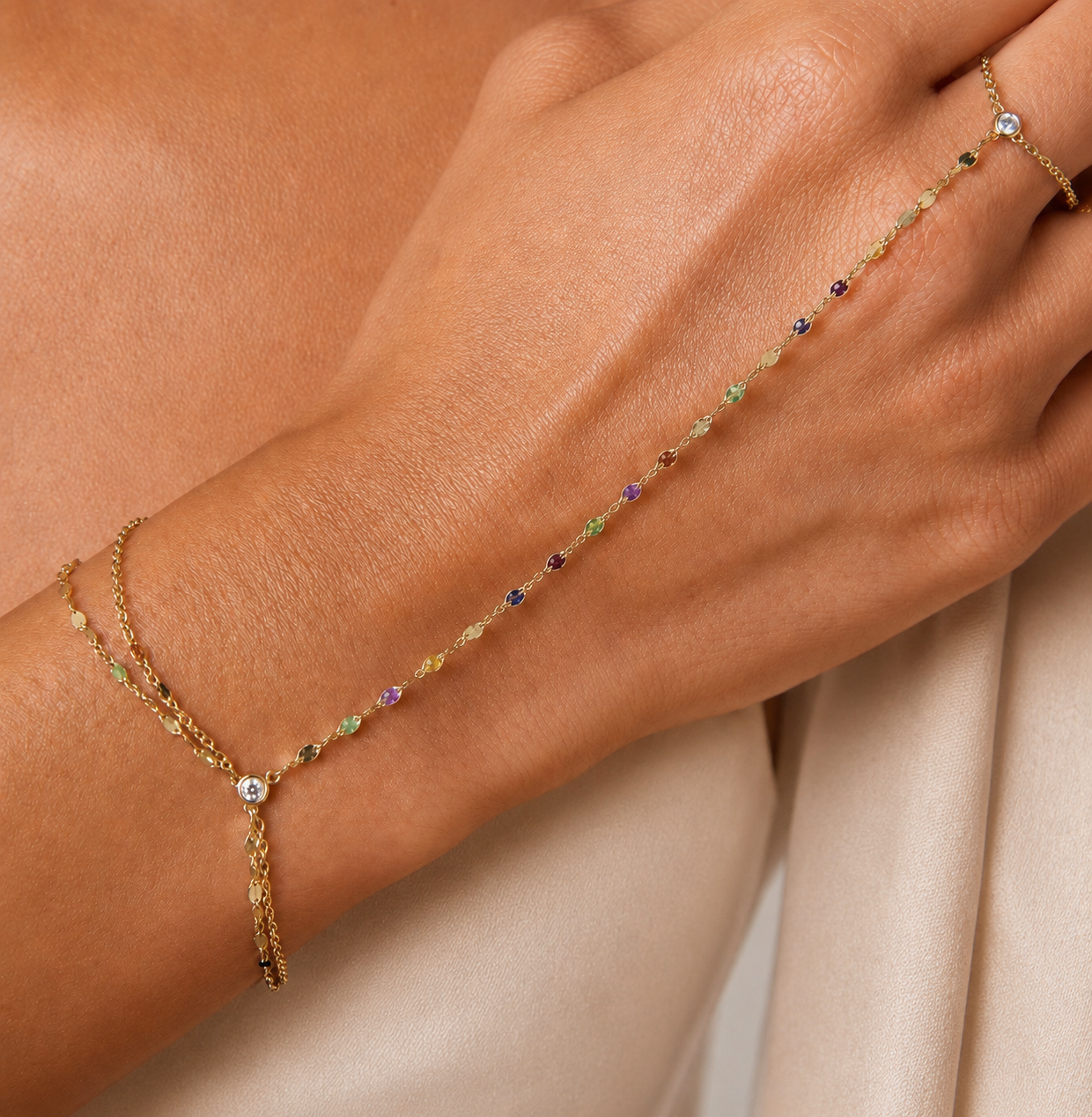 Gem Drop Hand Chain