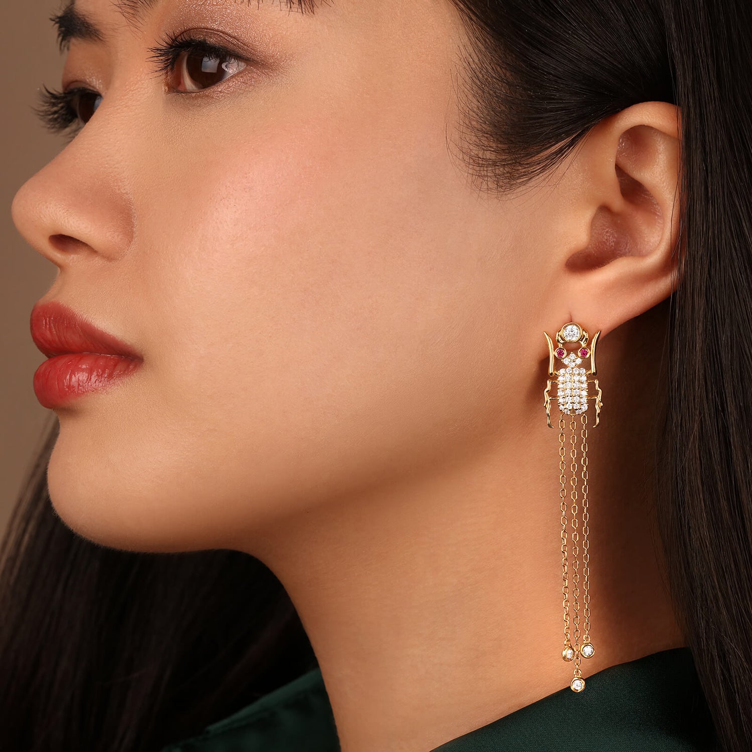 Golden Star Bugs Stud Earrings