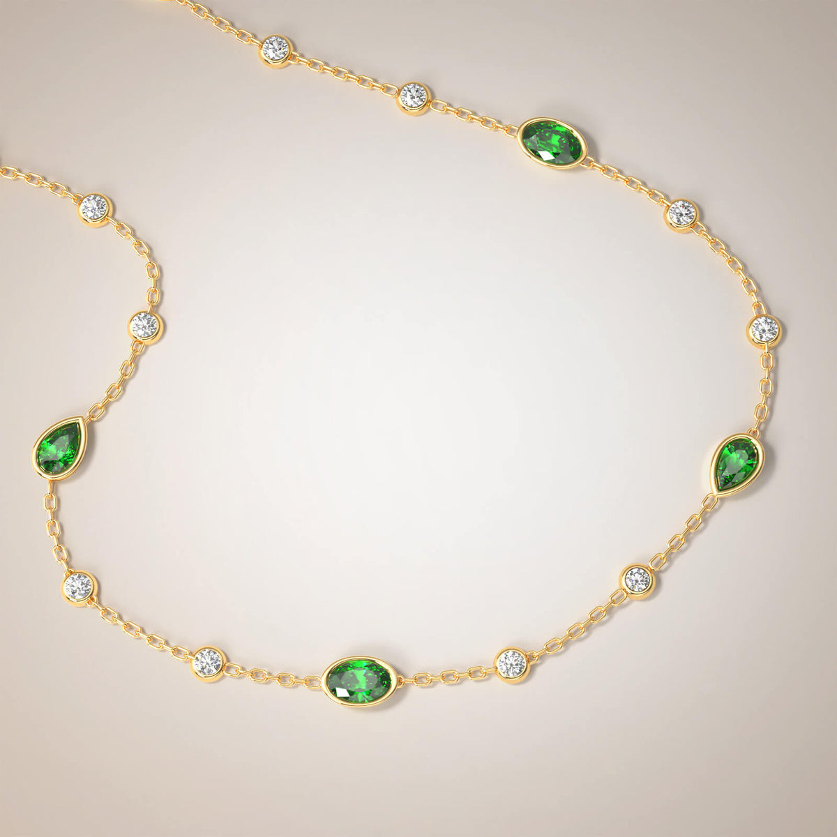 Royal Diamond Choker Greta in 18K Gold with Precious Stones and Diamonds