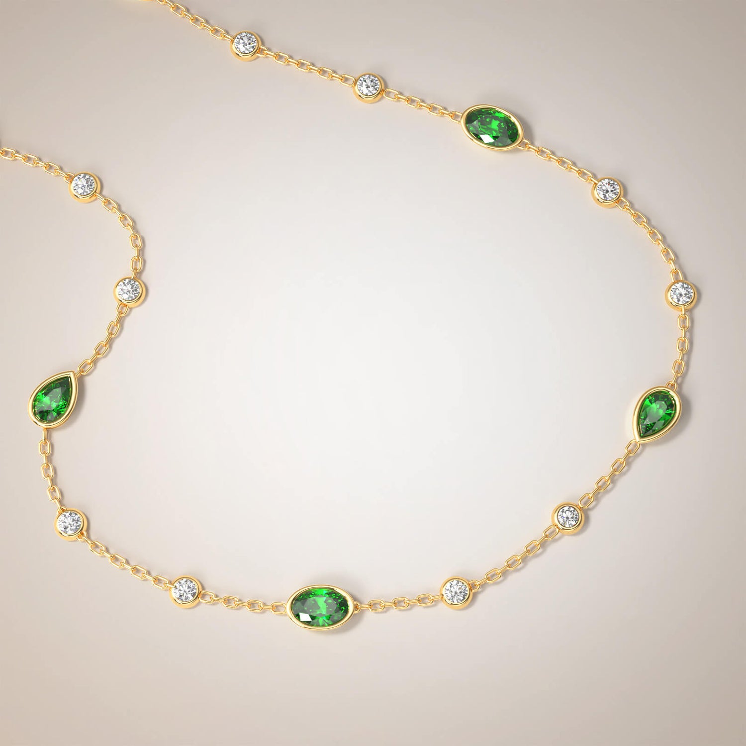 Royal Diamond Choker Greta in 18K Gold with Precious Stones and Diamonds