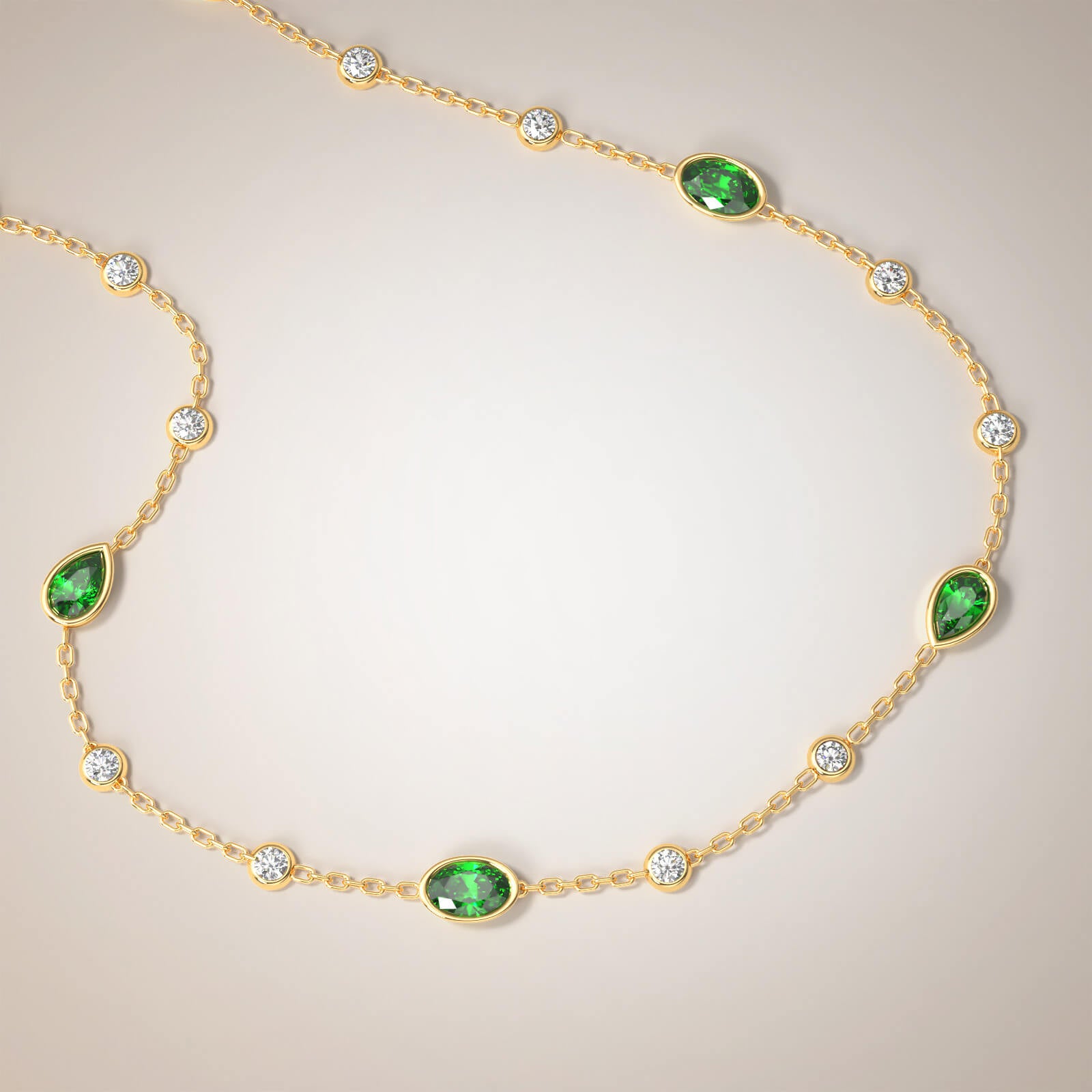 Royal Diamond Choker Greta in 18K Gold with Precious Stones and Diamonds