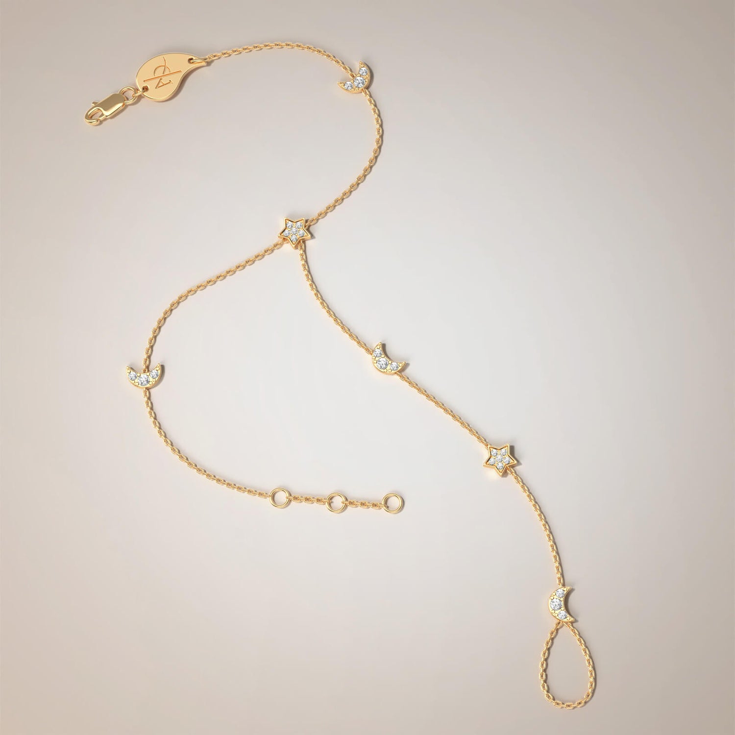 Moon & Star Hand Chain