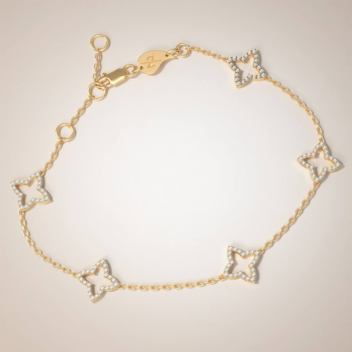 Hera Diamond Bracelet, solid 18K gold, by Aquae Jewels