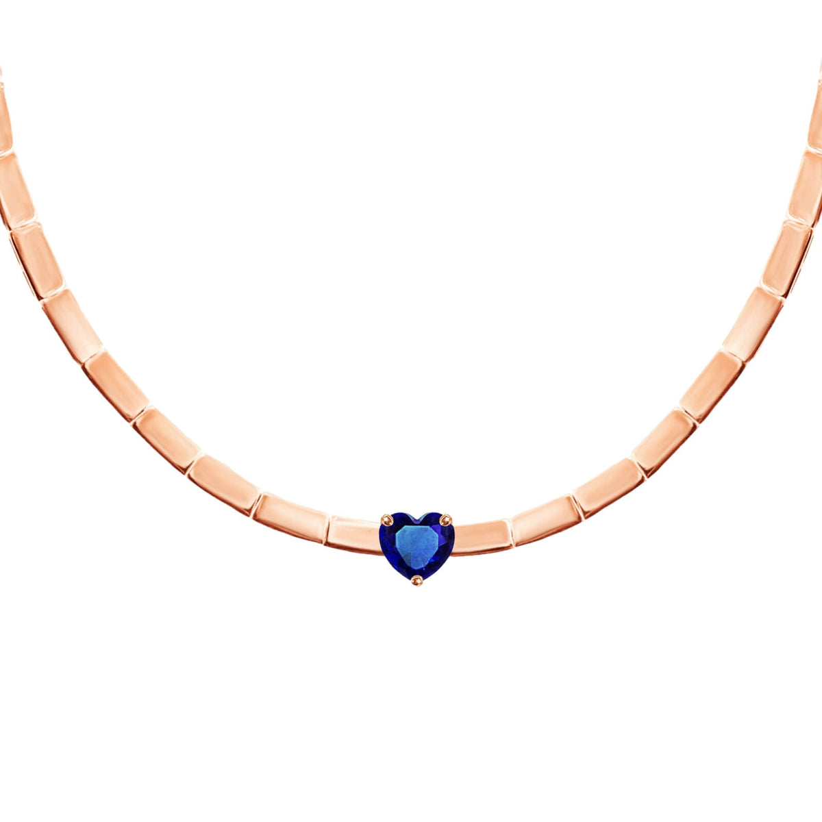 Heart-Cut Precious Stone Gold Segment Necklace – Chiara, solid 18K gold, view 3 of 15