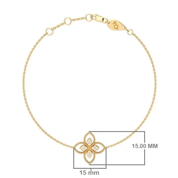 Hera Flower Simple Bracelet, solid 18K gold, view 4 of 7