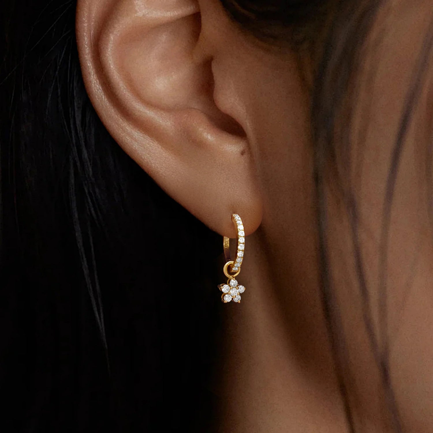 Fairy Flower  Hoop Earrings