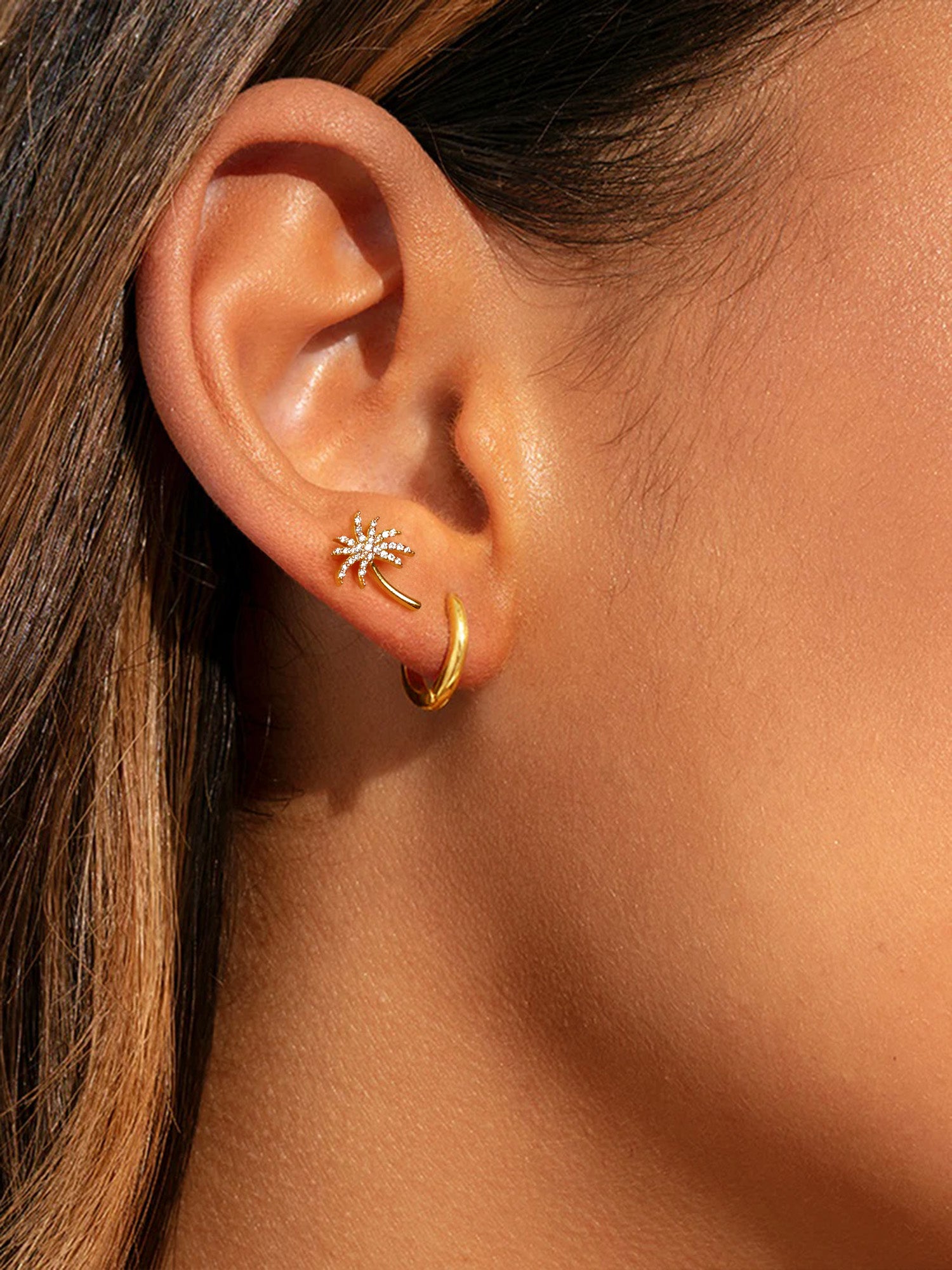 Palm Tree Stud Earrings