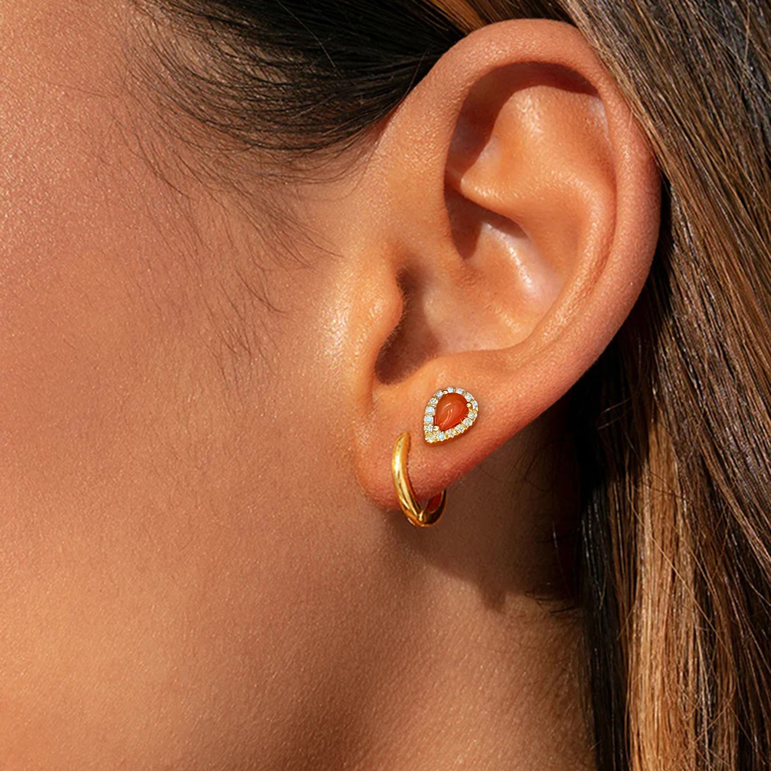 Empress Coral Stud Earrings